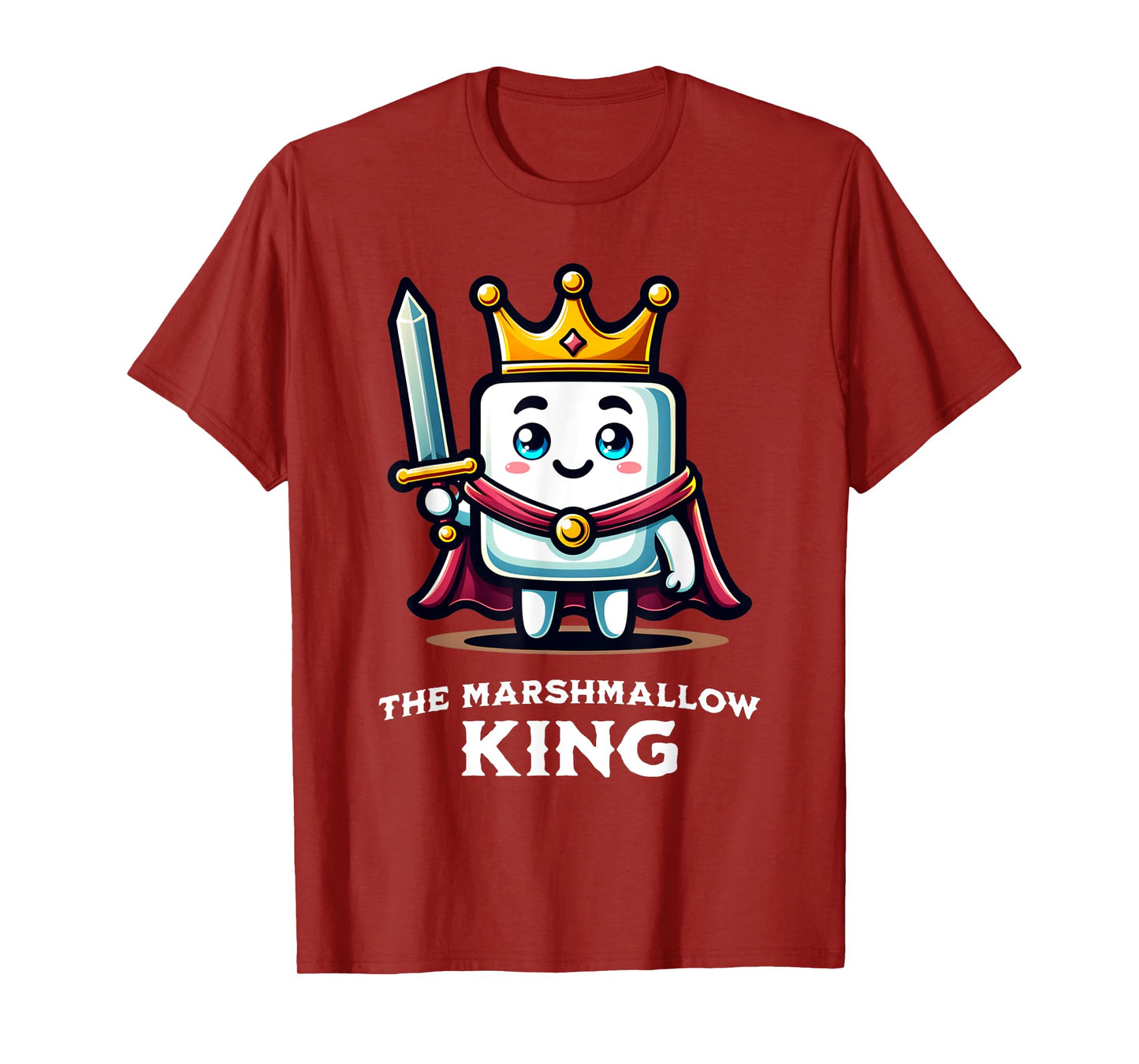 Marshmallow King Funny Marshmallow Lover Illustration T-Shirt