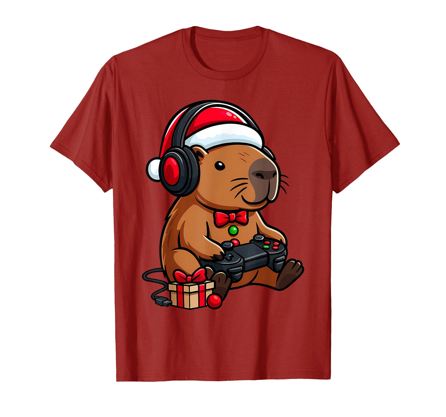 Bruh Christmas Capybara Gamer Video Gaming Men Women Kids T-Shirt