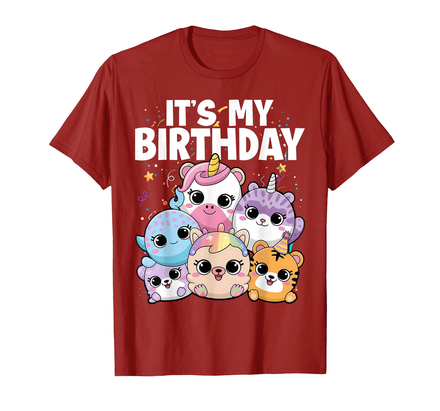 Happy Birthday Girl Squish Squad Mallow Girls Kids Cute T-Shirt