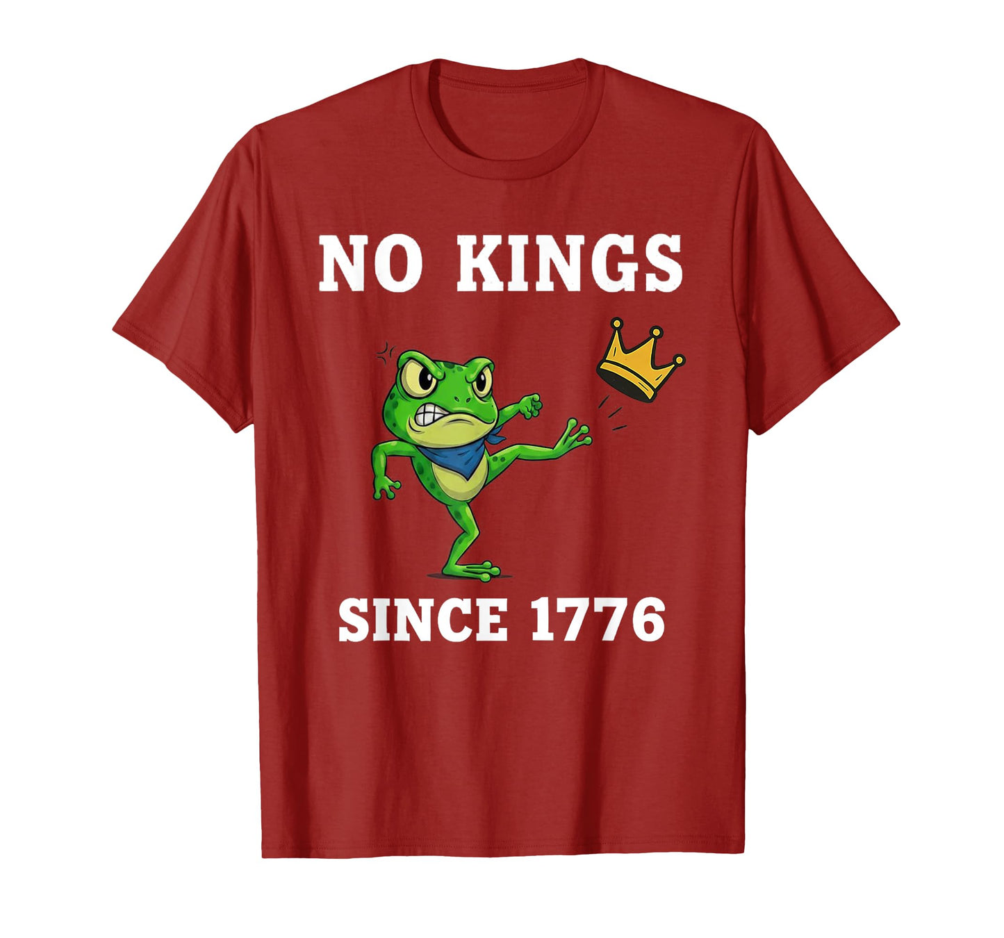 No Kings Since 1776 Portland Frog Kicking Crown T-Shirt