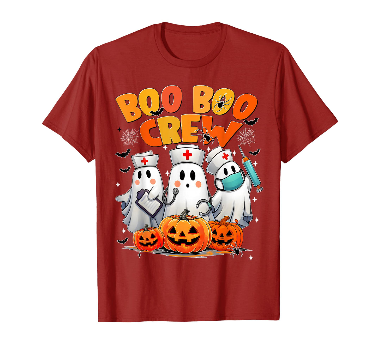 Boo Boo Crew Nurse Ghost Halloween Costumes Men Women T-Shirt