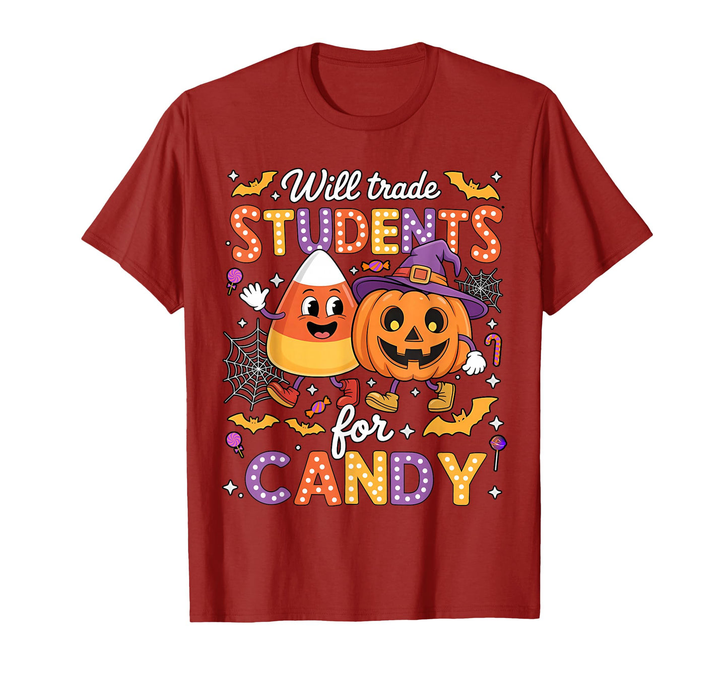 Will Trade Students for Candy Halloween Costume Teacher T-Shirt