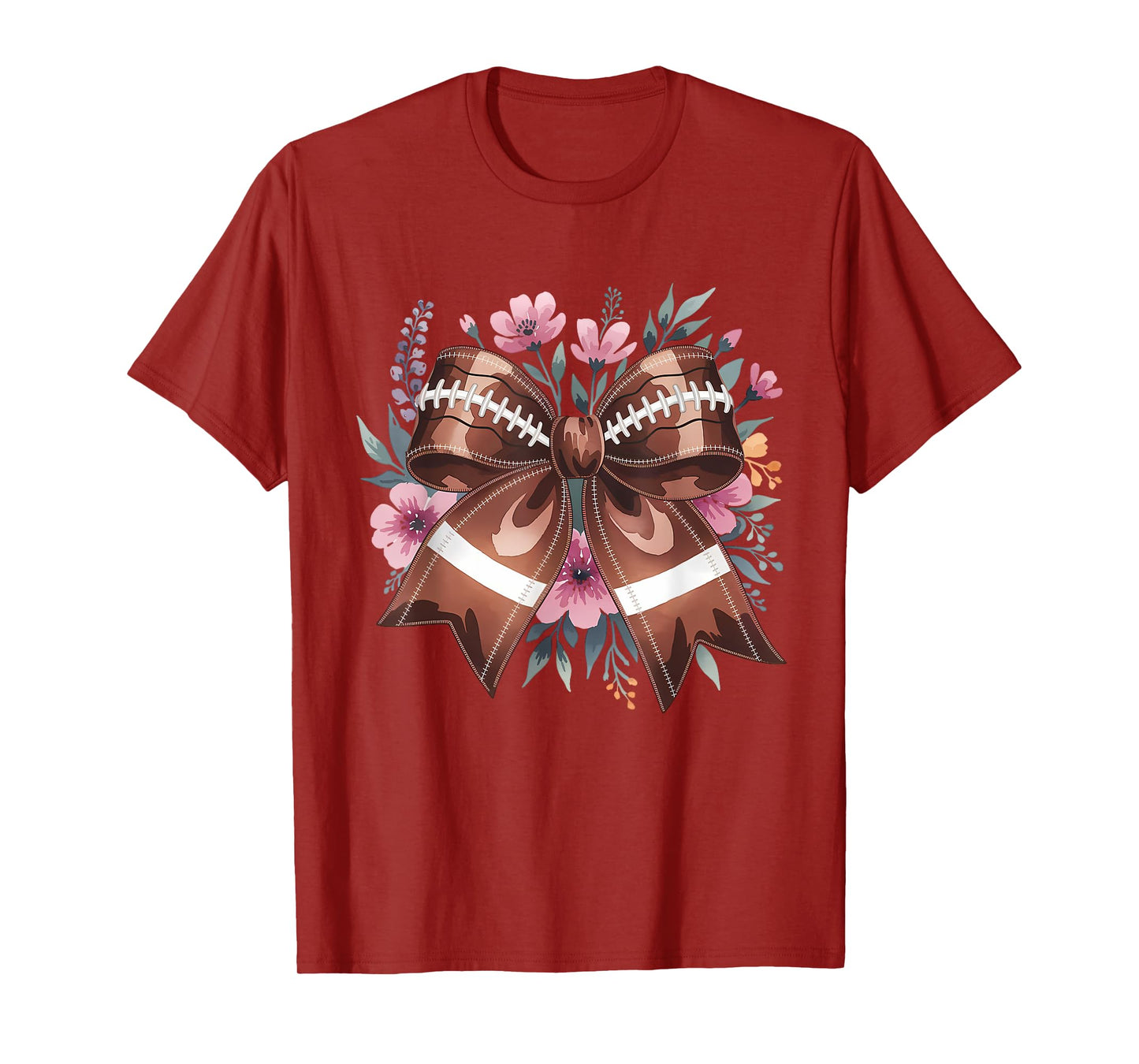 American Football Coquette Bow Cute Football Mom T-Shirt