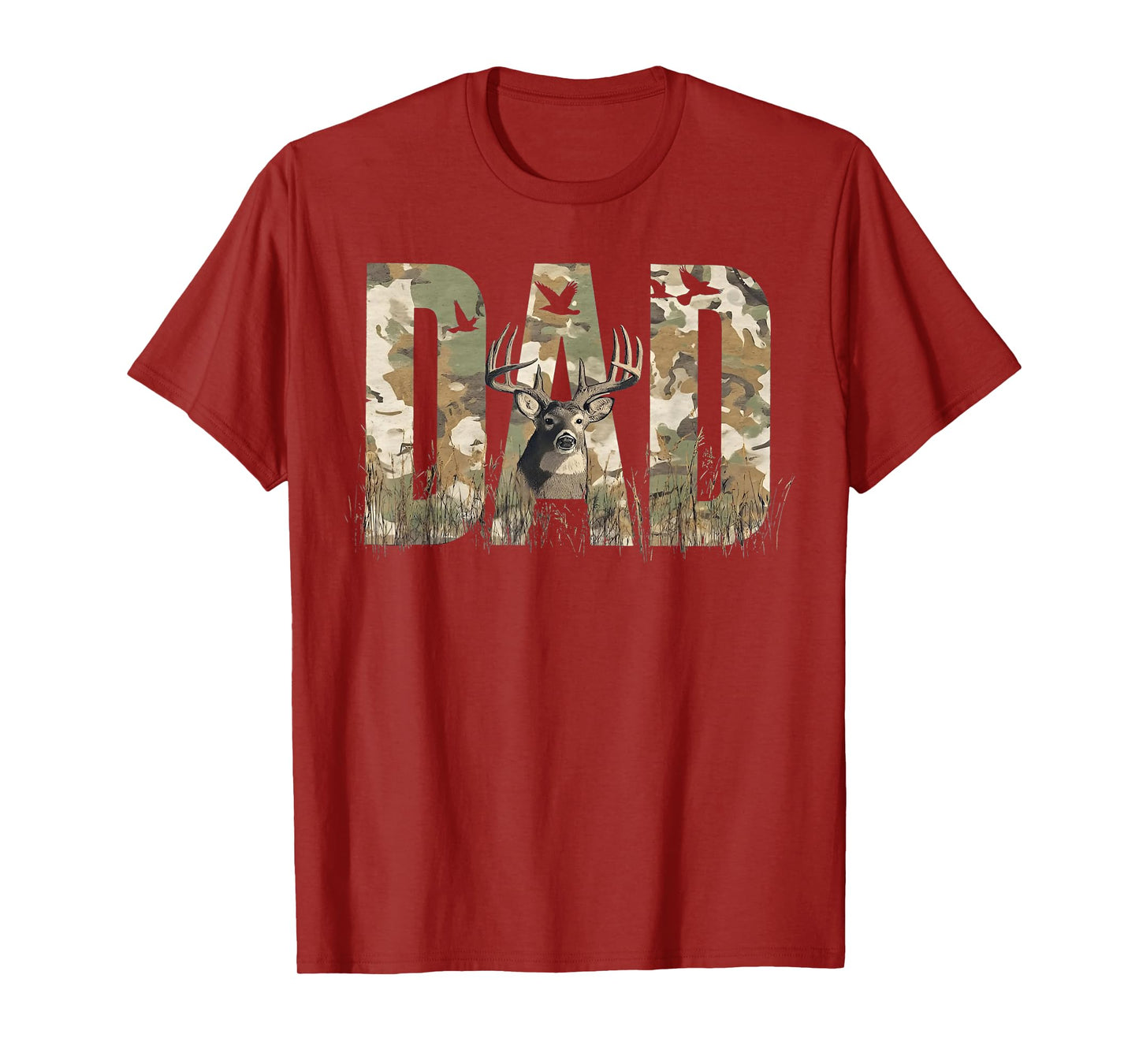 Funny Camo Dad Hunting Camouflage Deer Father's Day T-Shirt