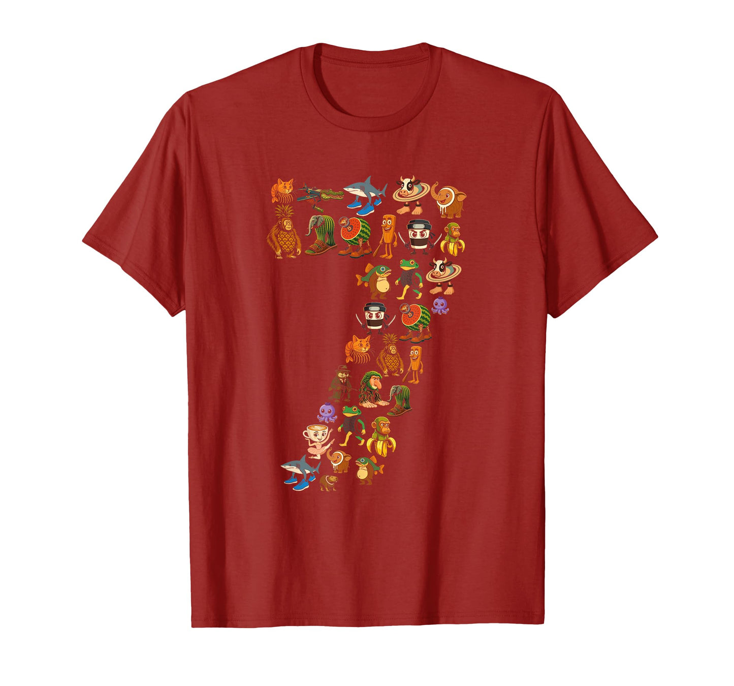 Italian Brainrot Birthday 7 Age Meme 7th Kids Boys Girls T-Shirt