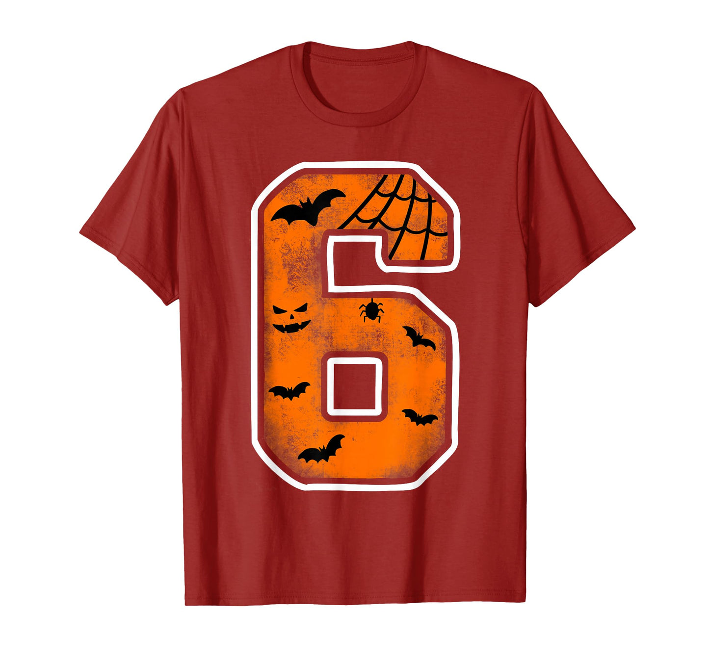 Number 6 6th Birthday Boy Six Halloween Happy Birthday T-Shirt