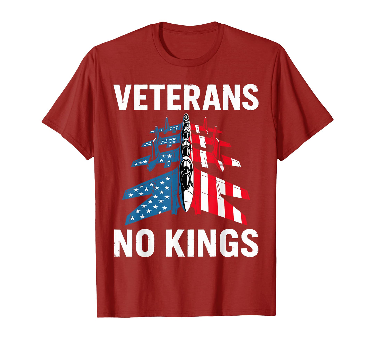 Veterans No Kings Military Veteran Protest American Flag T-Shirt