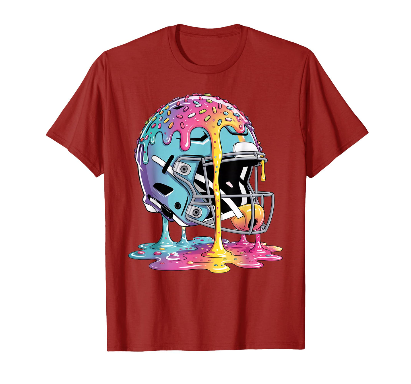 Ice Cream Drip Football Stuff Boys QB RB Lineman WR Drippy T-Shirt