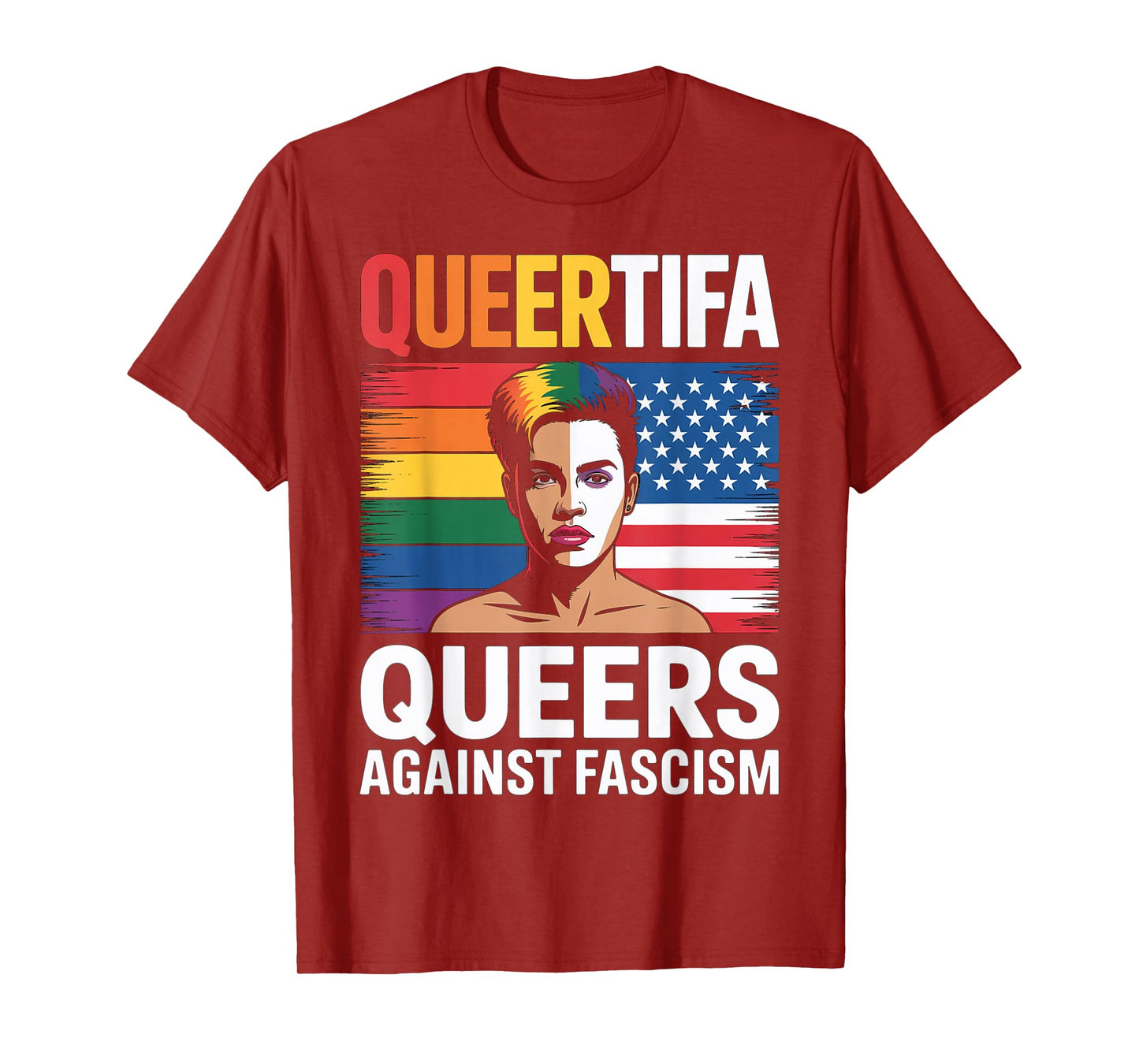 Queertifa Queers Against Fascism Resist No Kings LGBTQ Pride T-Shirt