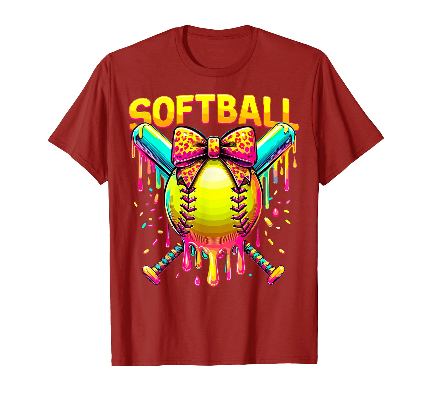 Softball Player Girl Drip T-Shirt