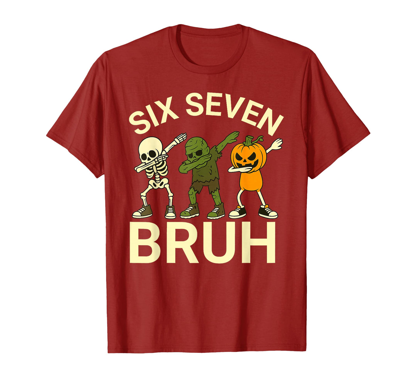 67 Halloween Funny Six Seven Meme Brainrot Pumpkin Kids Bruh T-Shirt