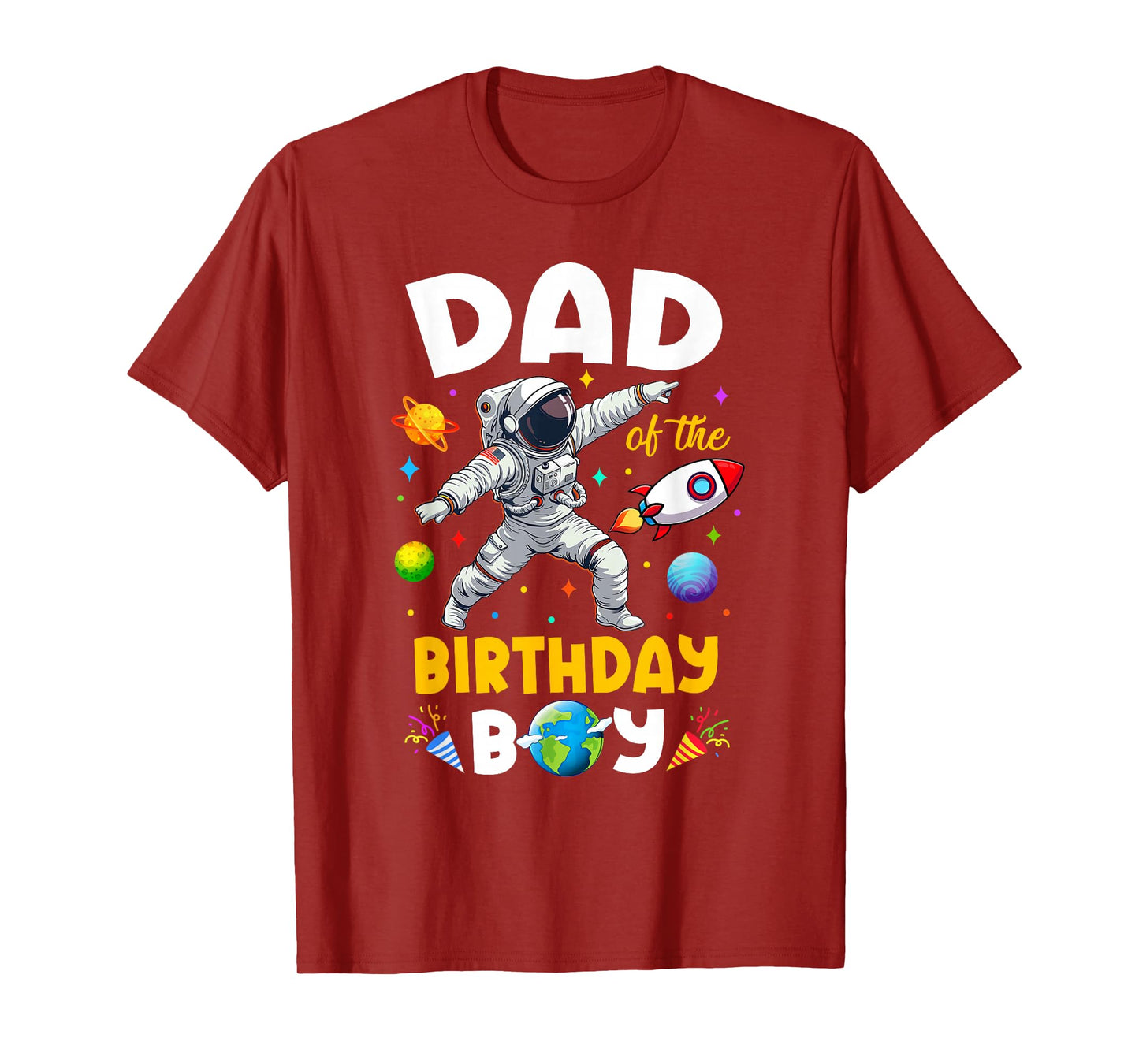 Dad Of The Birthday Boy Astronaut Outer Space Birthday T-Shirt