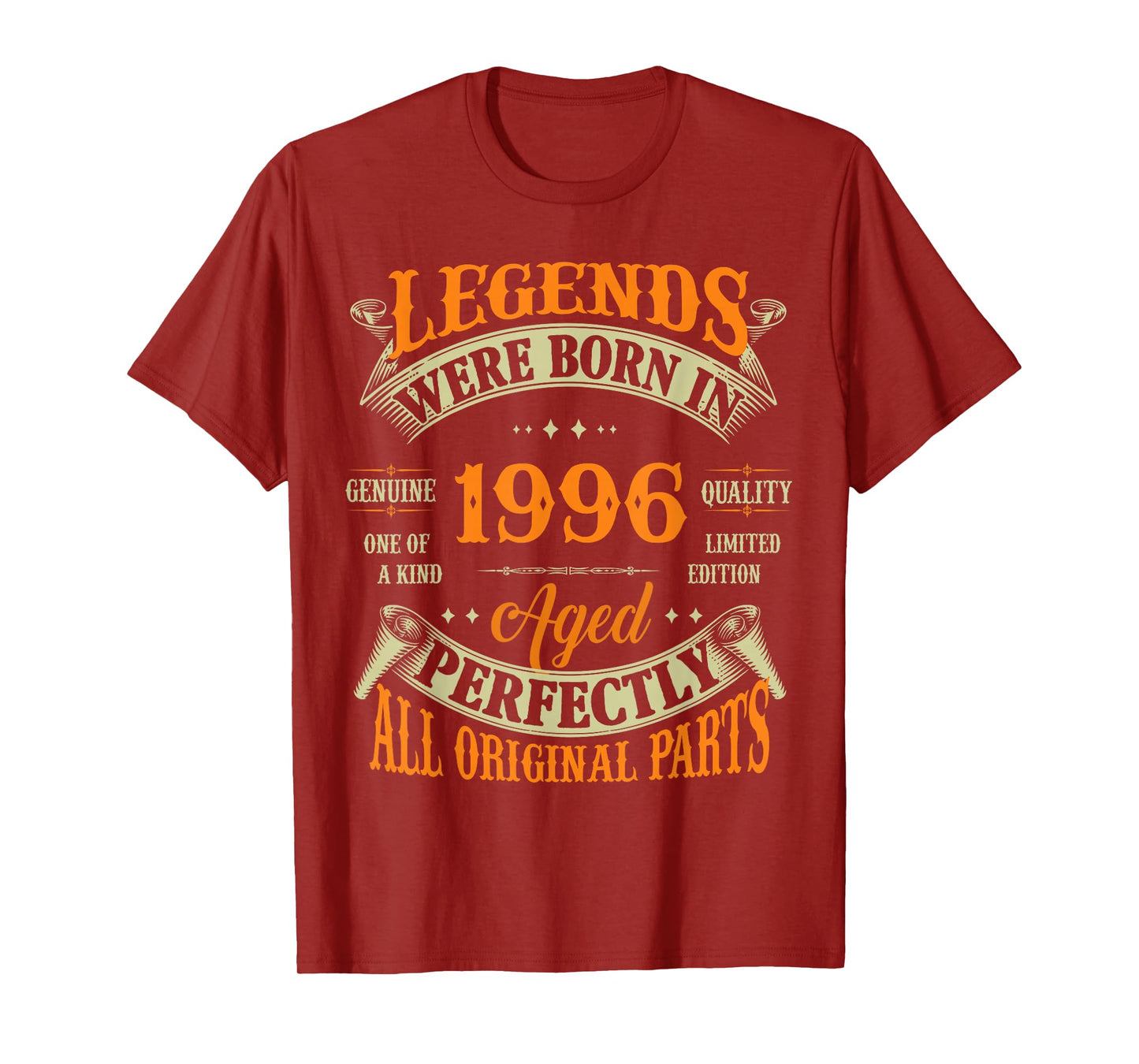 Vintage Legend Born In 1996 29th Birthday Tee 29 Years Old T-Shirt