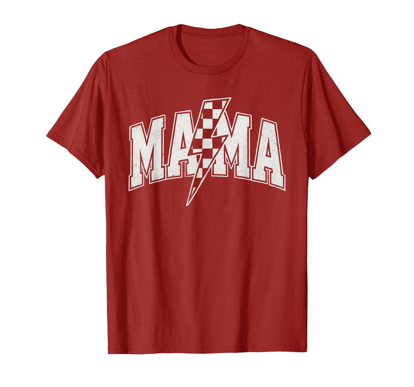 Mama Checkered Lightning Bolt Varsity Mom Women Mother's Day T-Shirt