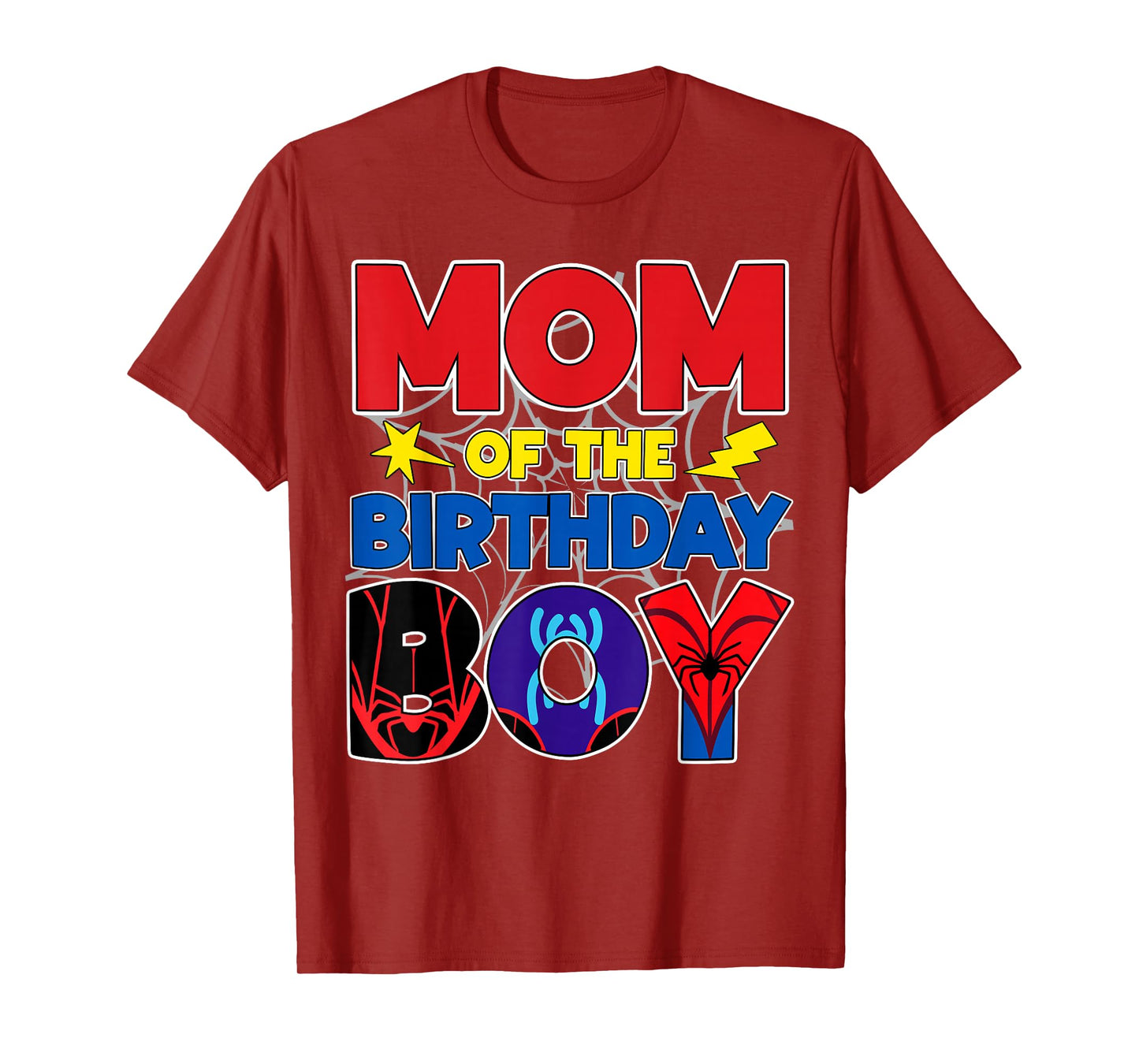 Mom Of The Birthday Boy Matching Spider Family Birthday T-Shirt