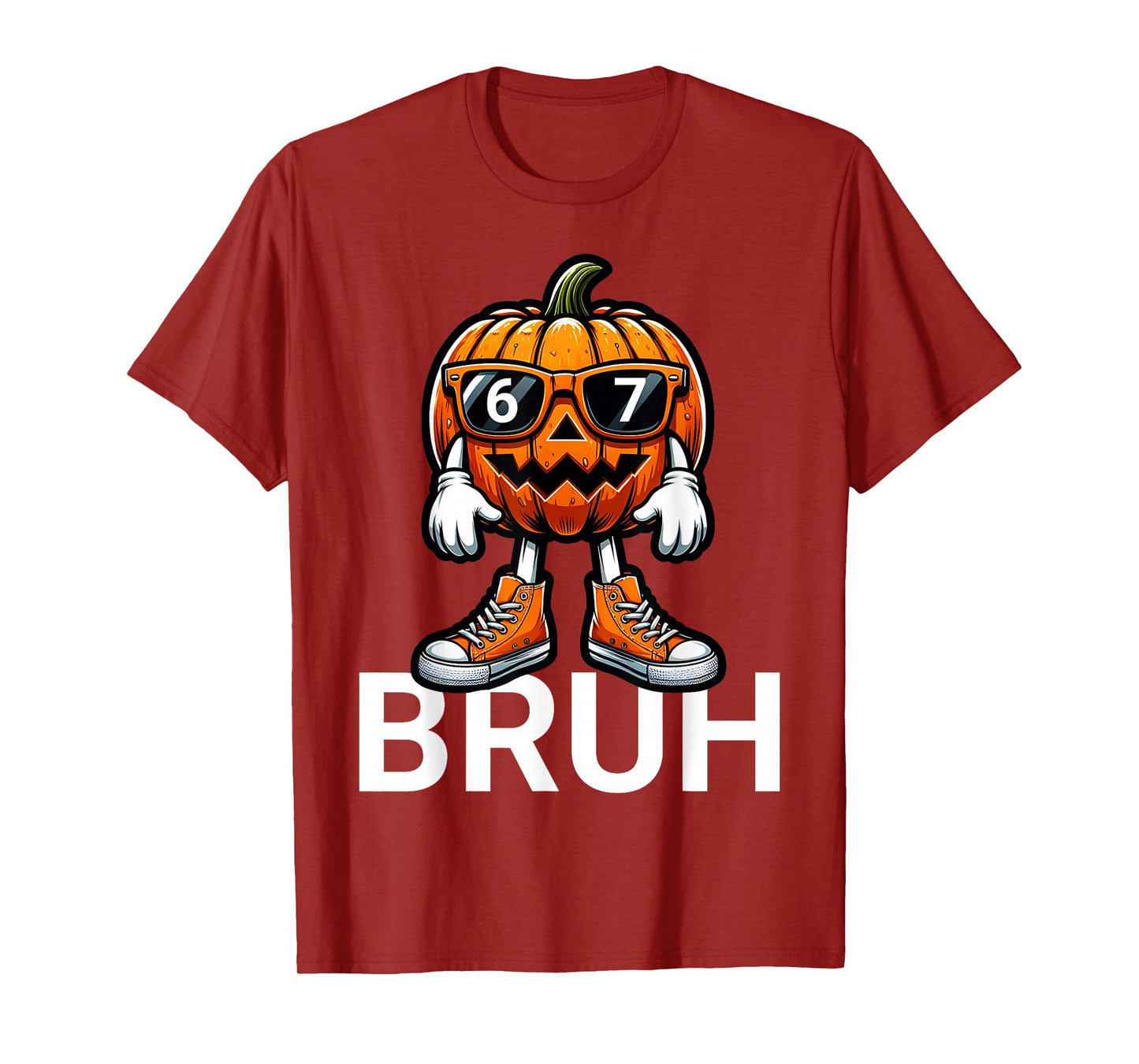 67 Halloween Bruh Funny Pumpkin Boys Kids Six Seven Meme T-Shirt