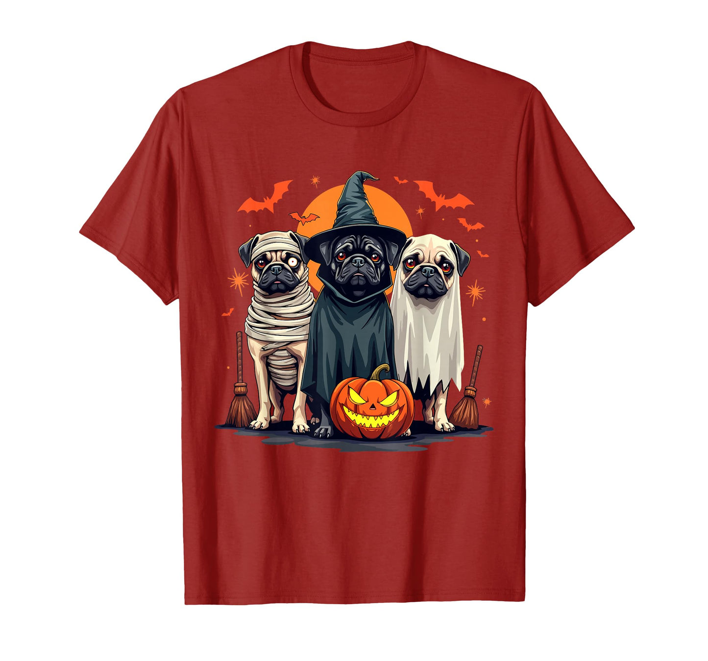 Pug Halloween Costume Mom Witch Ghost Dog Lover T-Shirt