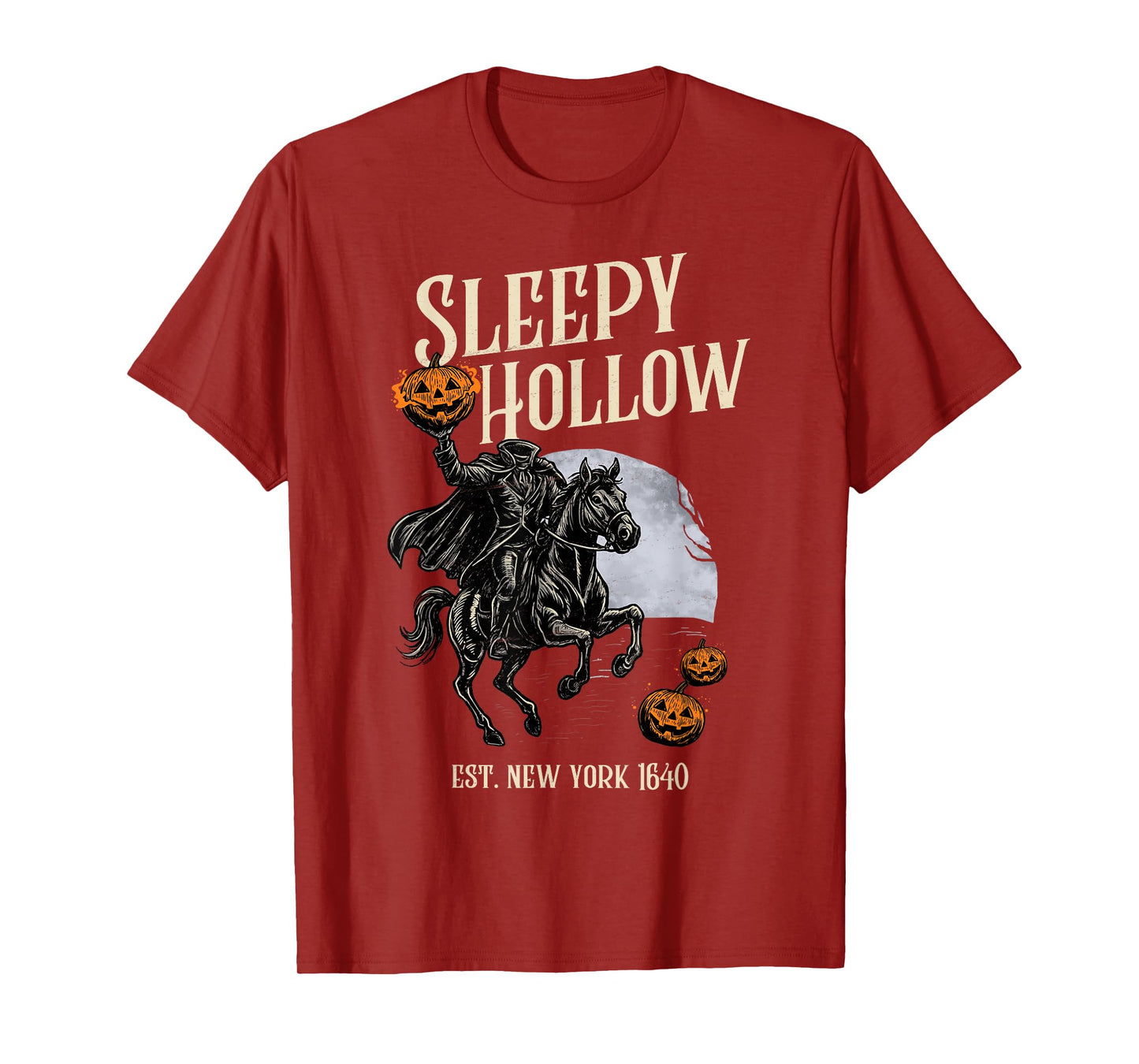 Sleepy Hollow New York Est. 1640 Halloween Headless Pumpkin T-Shirt
