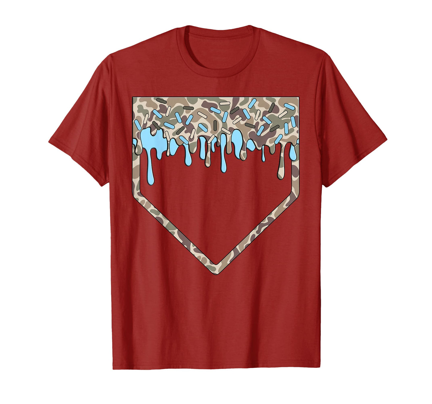 Baseball Drip Camo Baseball Home Plate Boys Sports Game Day T-Shirt