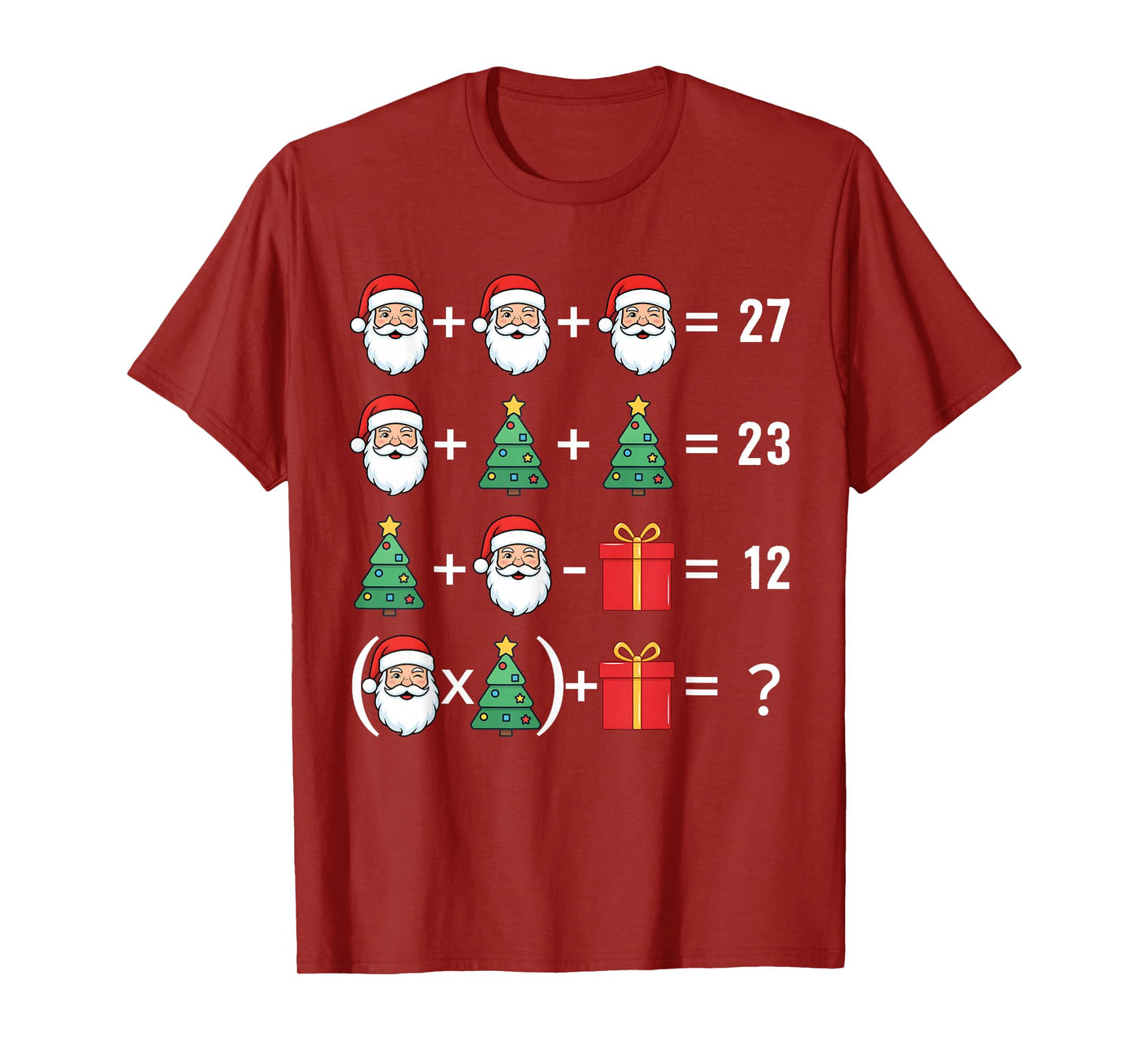 Funny 67 Santa Tree Math Teacher Christmas Xmas Humor T-Shirt