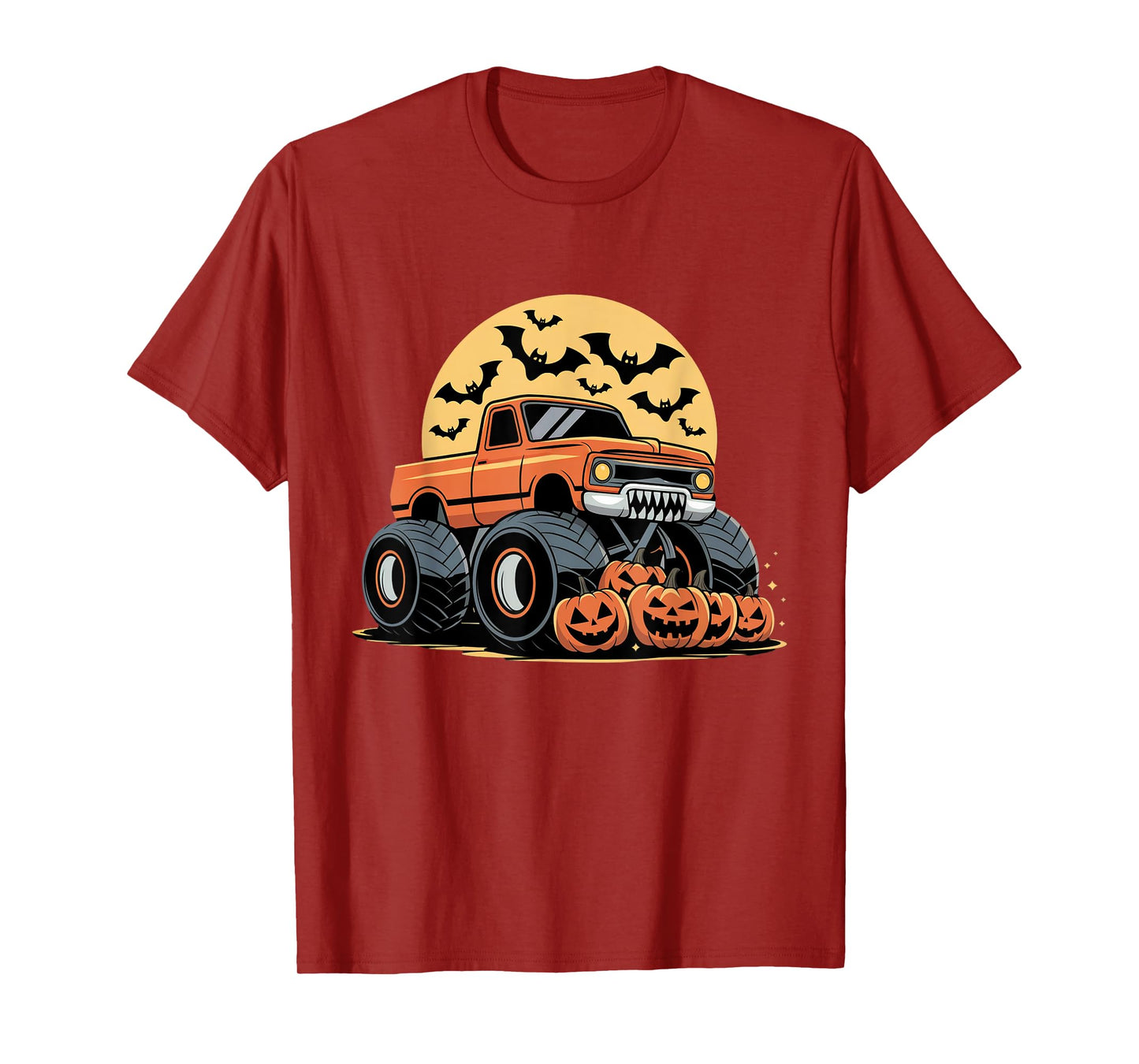 Halloween Shirts for Kids Boys Monster Truck Pumpkins T-Shirt