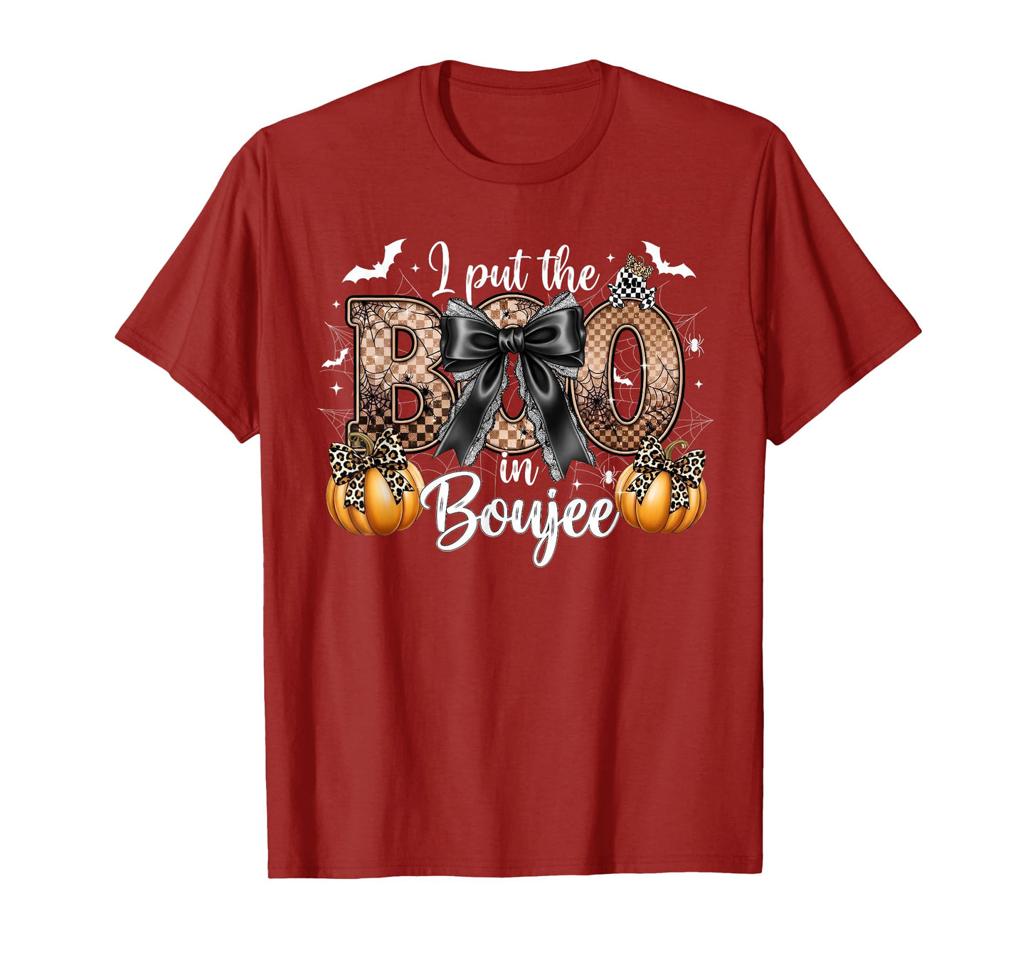 I Put The Boo In Boujee Coquette Bow Pumpkin Happy Halloween T-Shirt