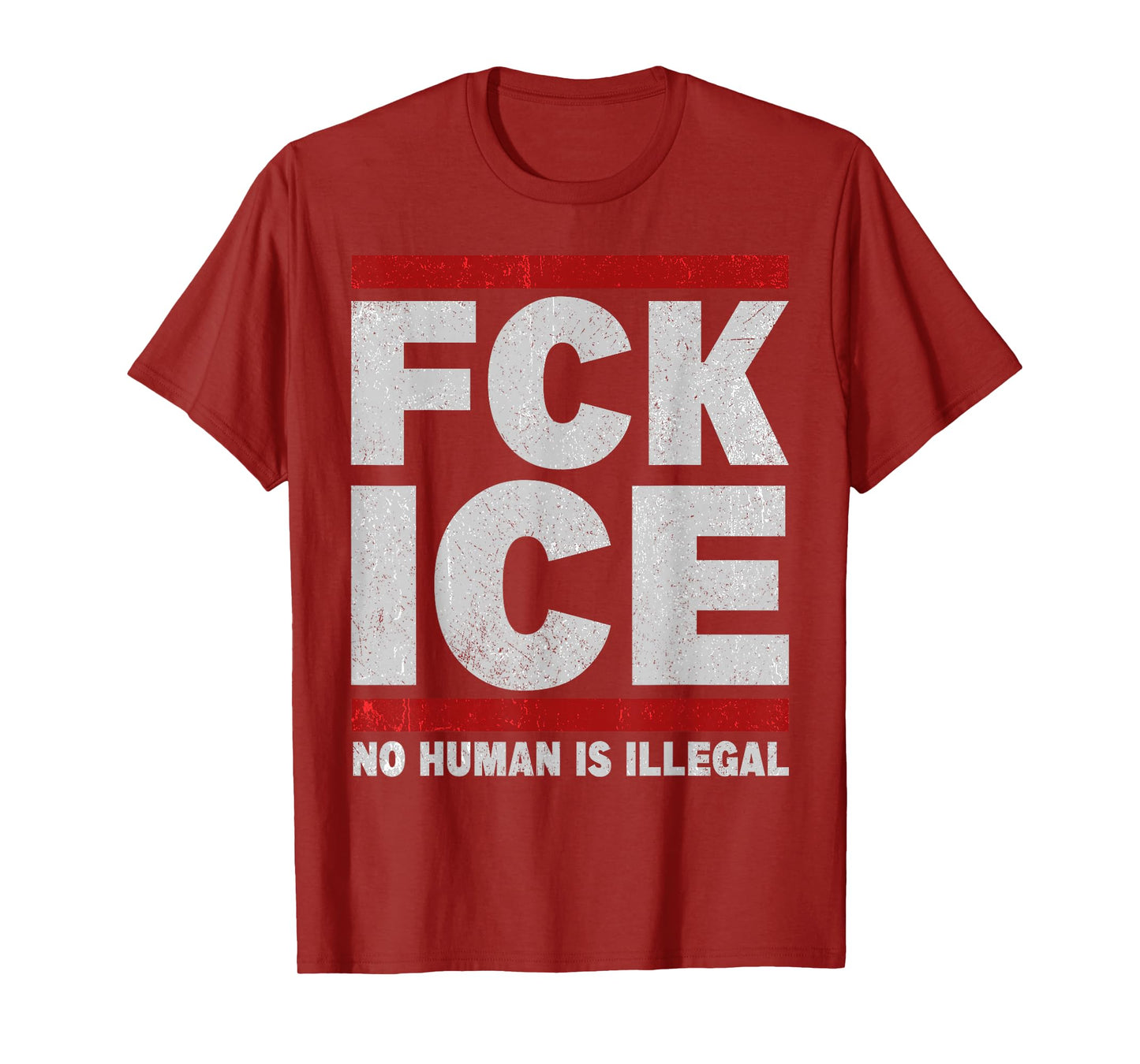 F-ck Ice No Human Is Illegal Retro T-Shirt