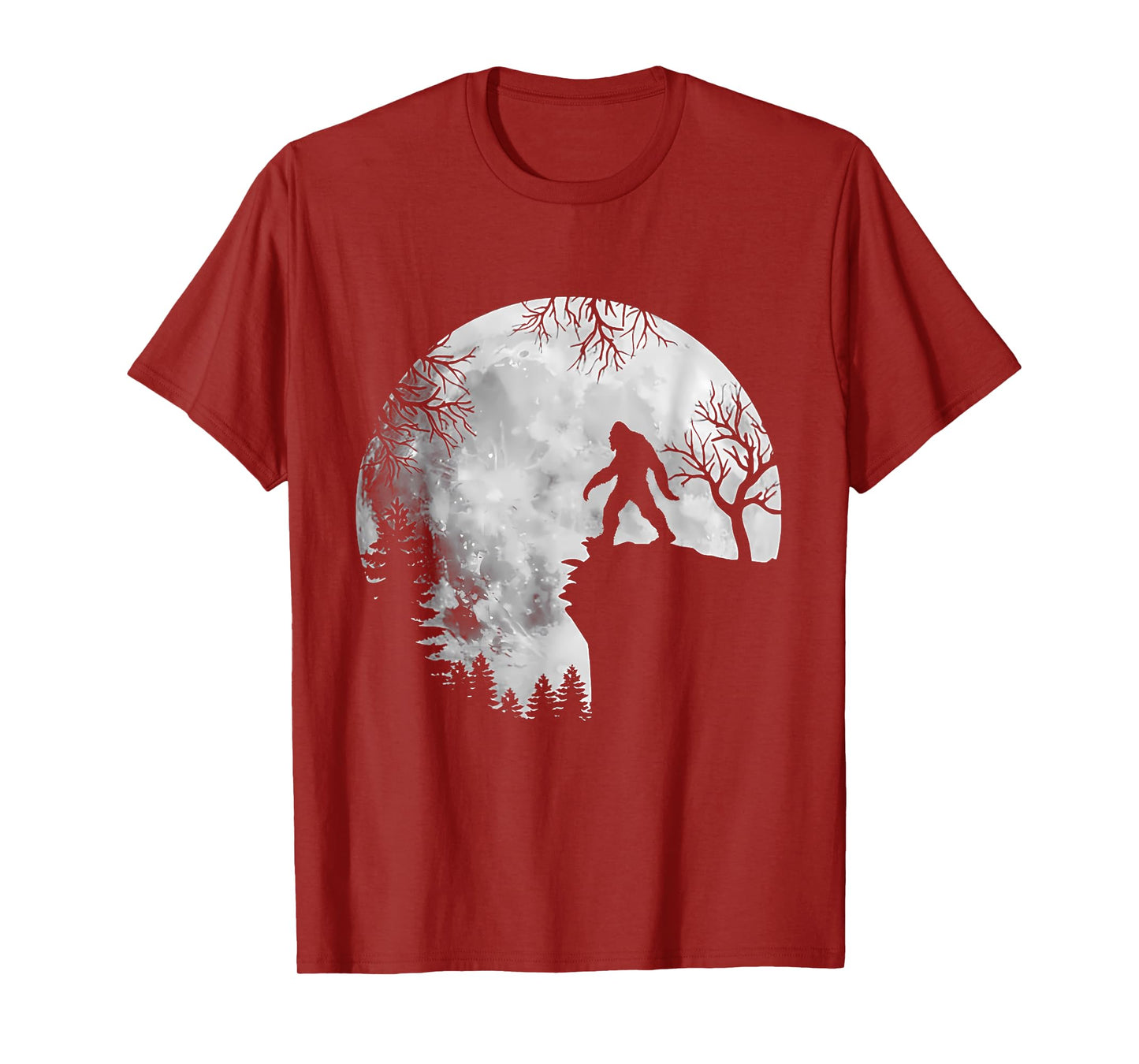 Bigfoot Sasquatch Full Moon In The Forest For Men Women Kids T-Shirt