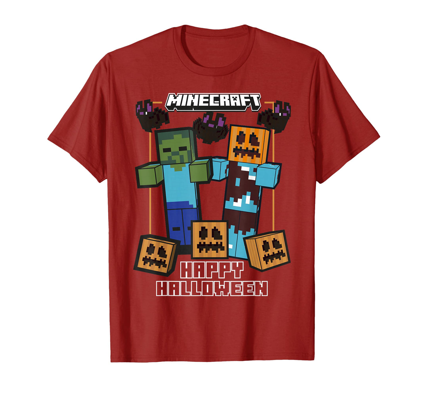 Minecraft Happy Halloween Pumpkin Zombie Fun T-Shirt