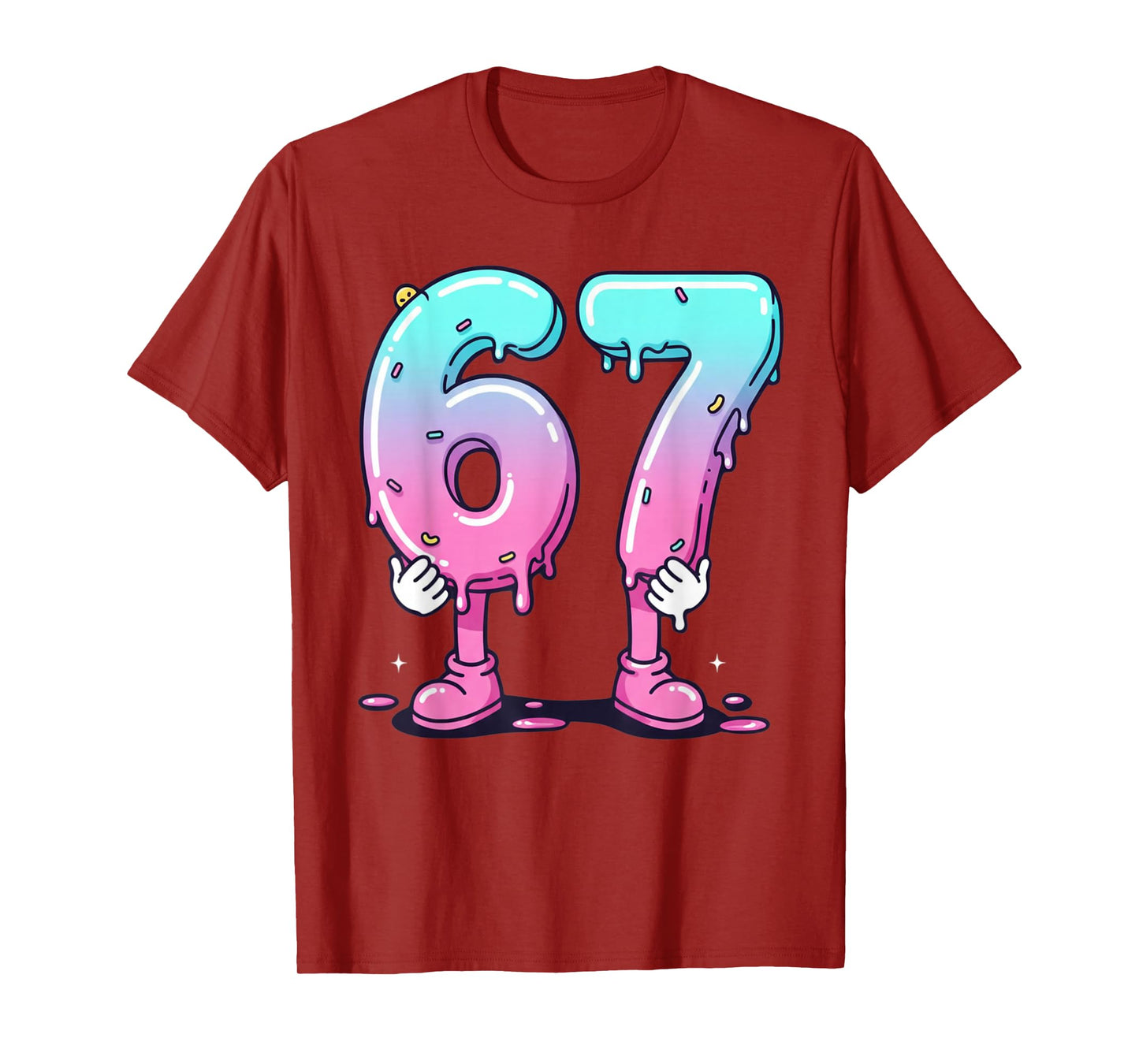67 Ice Cream Drip (Front) Six Seven Meme for Gen Alpha Kids T-Shirt