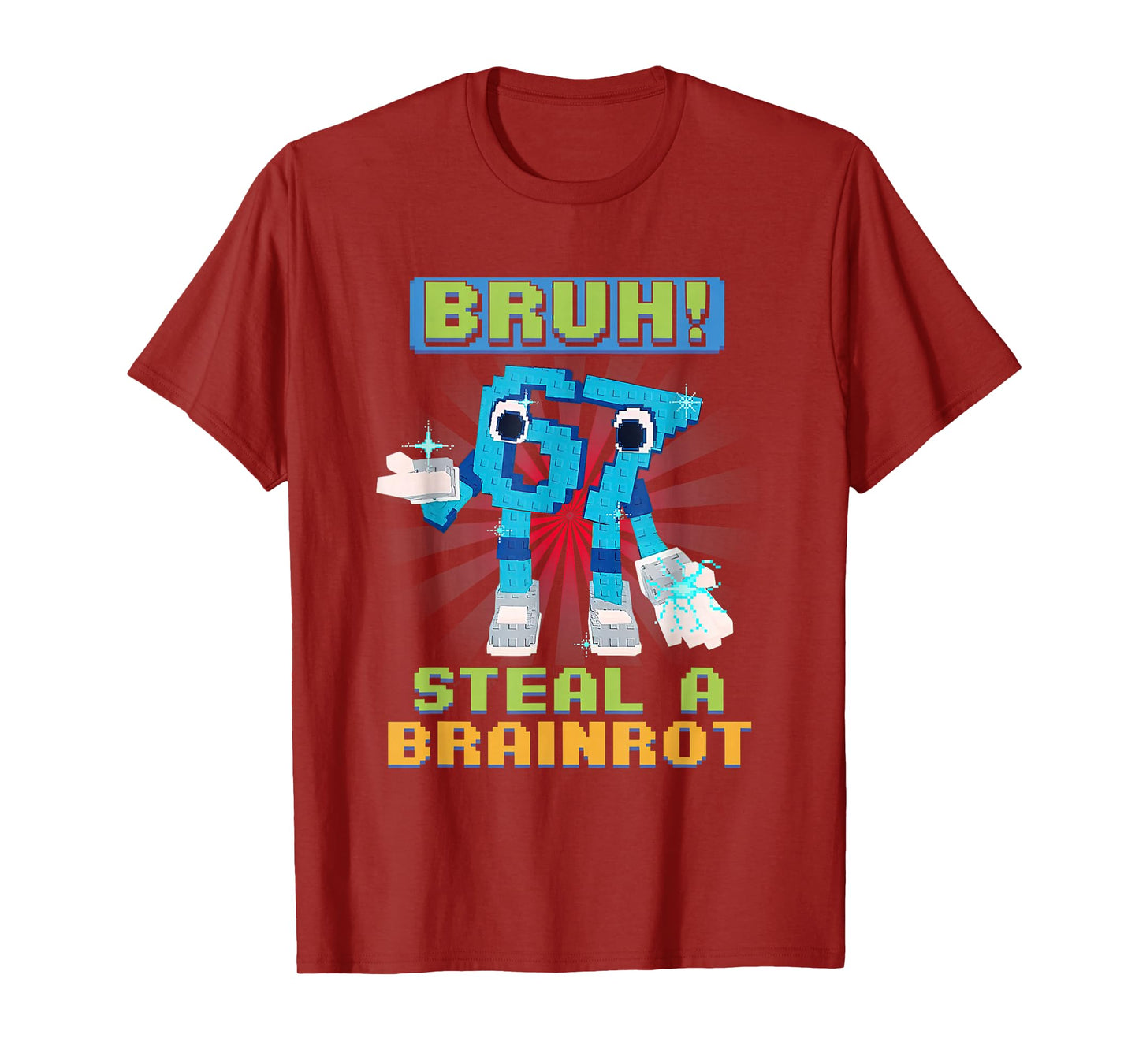 Funny Pixel Meme Bruh 67 Steal a Brainrot T-Shirt