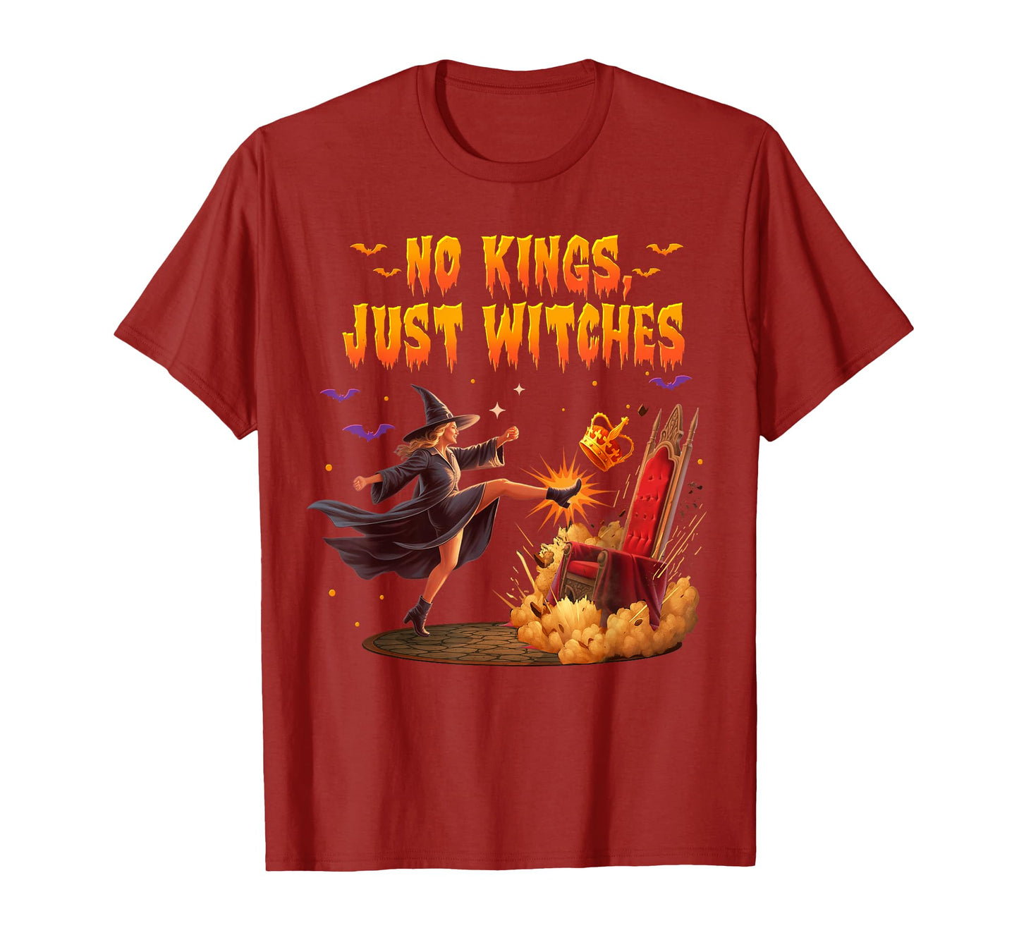 No Kings Just Witches Funny Witchcore Halloween Art T-Shirt