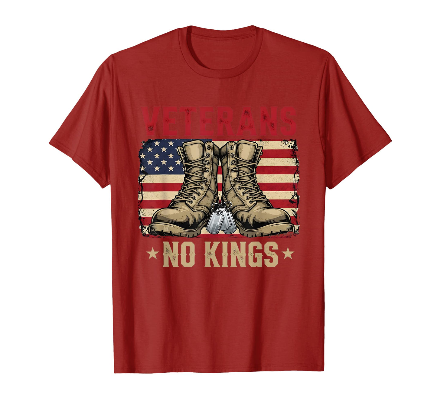 Veterans No Kings Shirts Vintage Patriotic America Flag T-Shirt