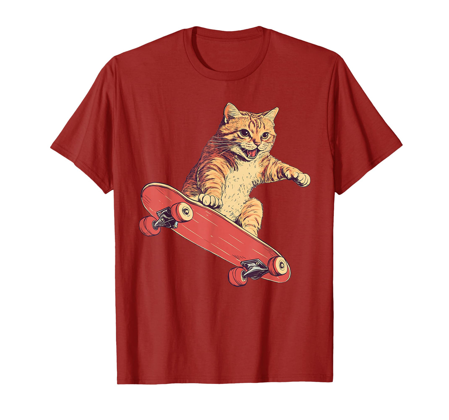Funny Cat On A Skateboard Skateboarding T-Shirt