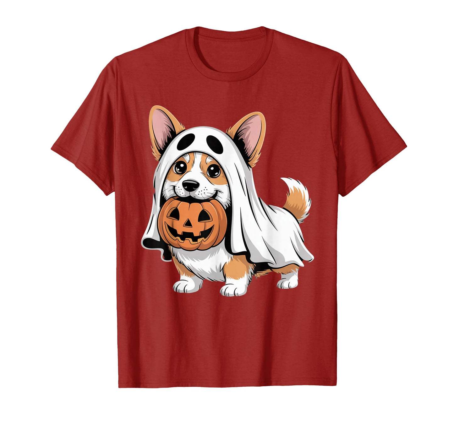Cute Corgi Ghost Pumpkin Dog Owner Halloween Costume T-Shirt