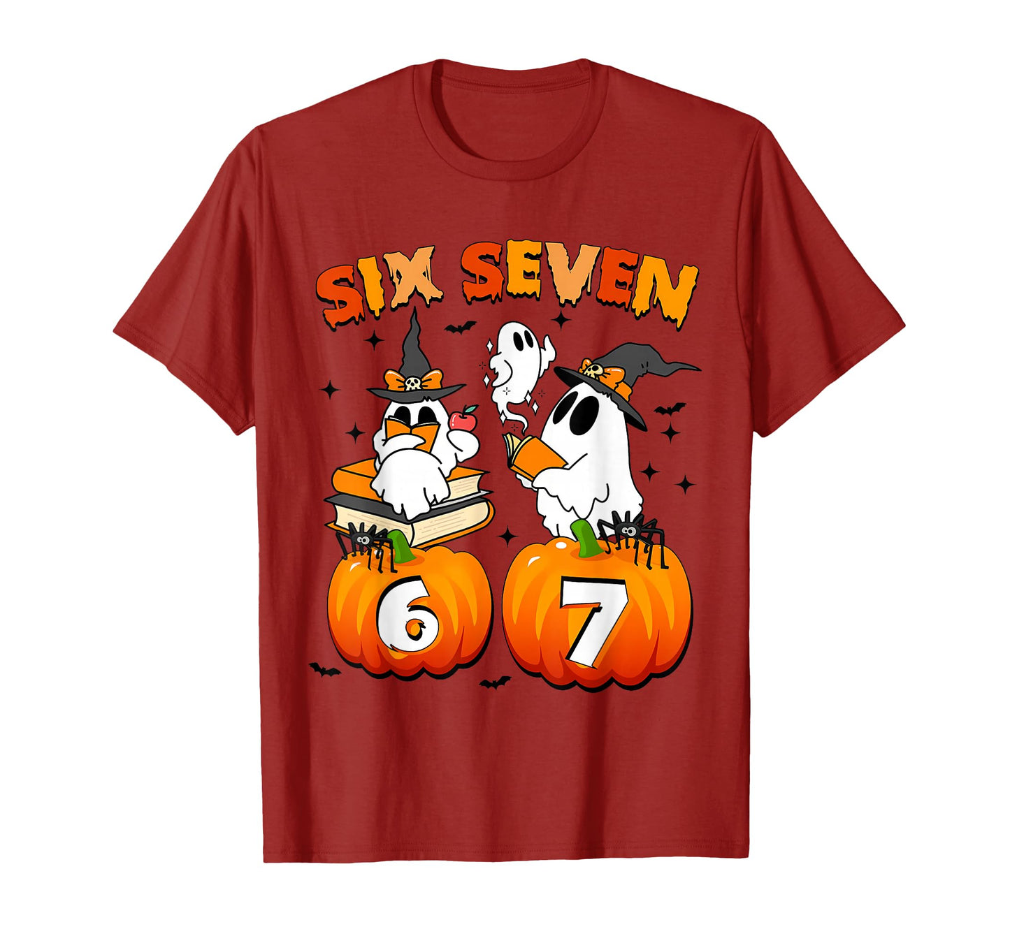 Haunted by 67 - Funny Boo Ghost Pumpkin Halloween Teacher T-Shirt