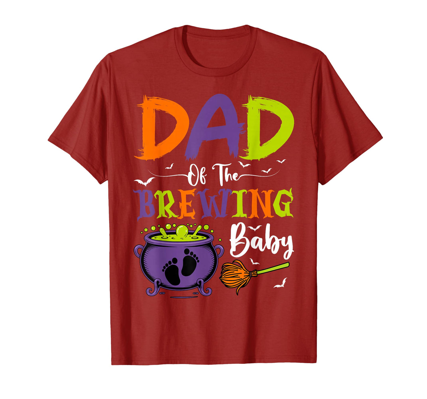 Dad Of The Brewing Baby Witch Baby Shower Halloween T-Shirt