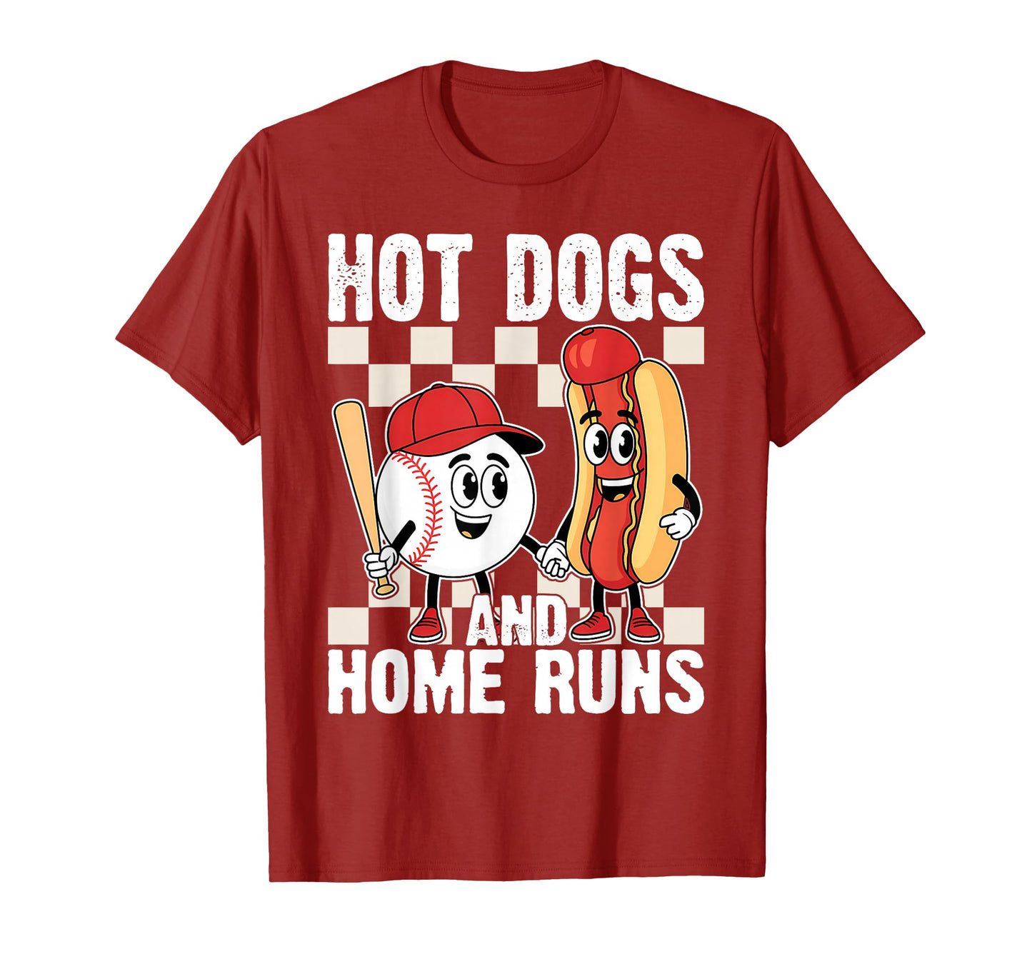 Hot Dogs and Home Runs Funny Vibes Baseball Game Lover T-Shirt