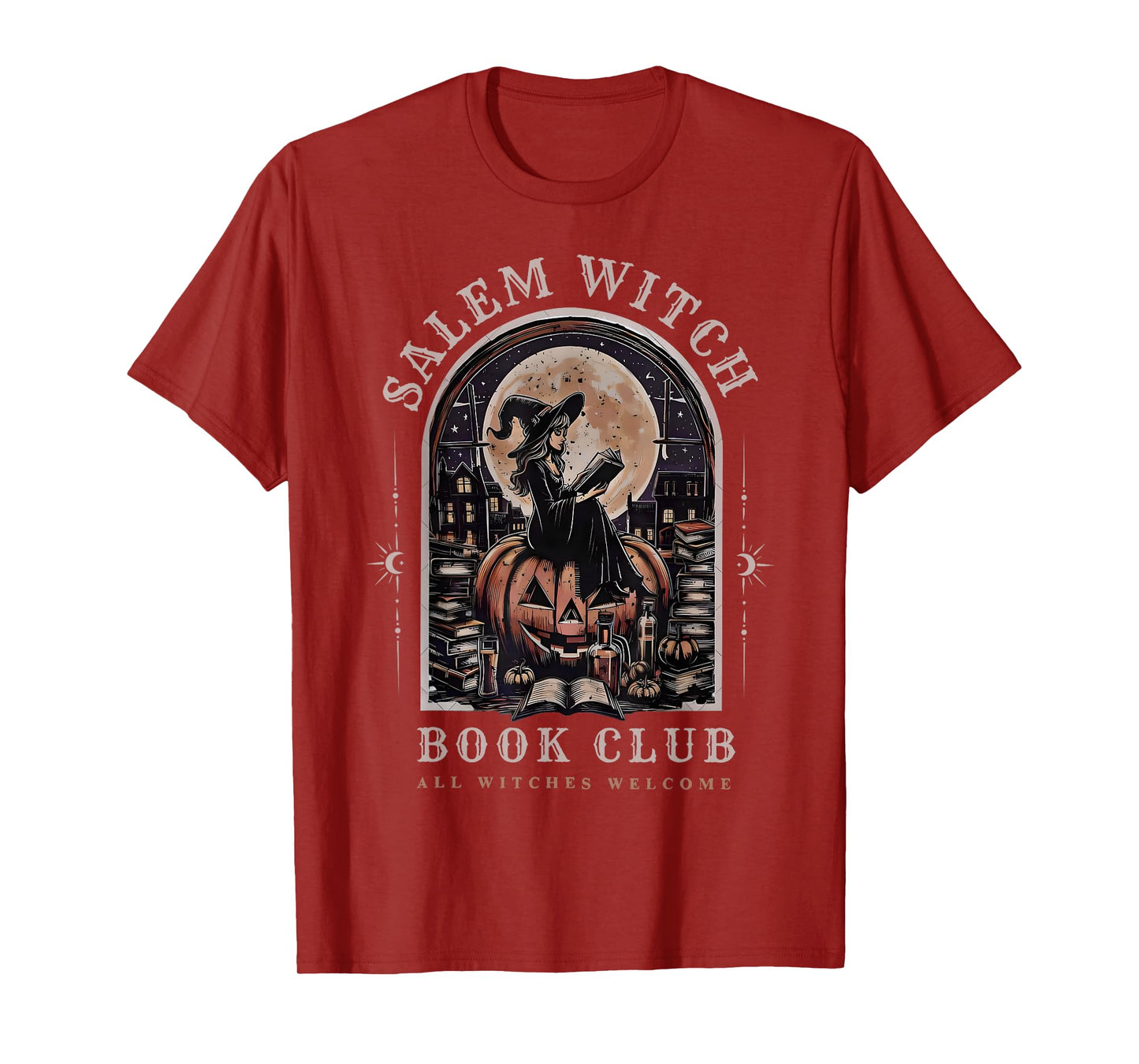 Salem Witch Book Club All Witches Welcome Spooky Halloween T-Shirt