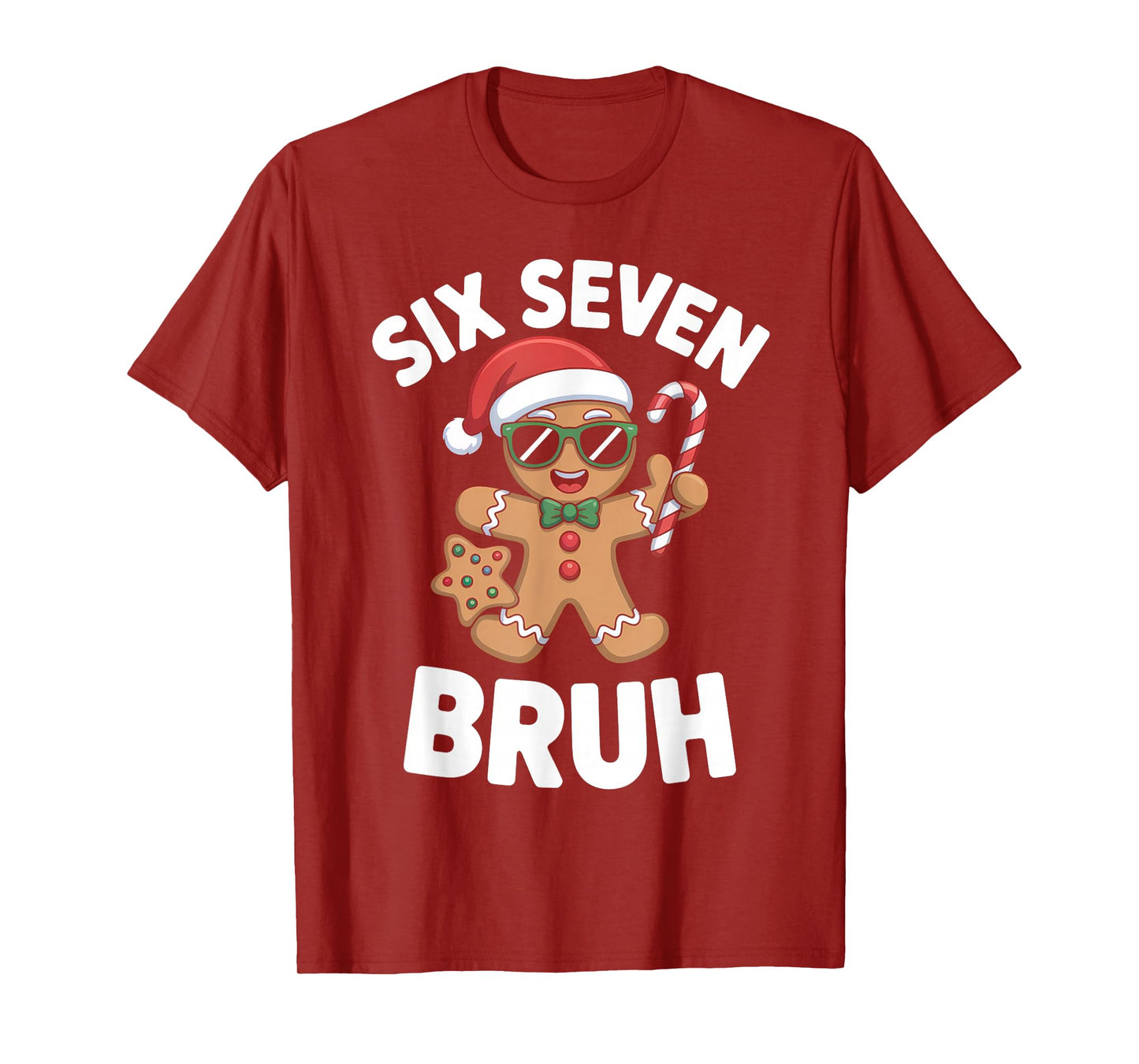 67 Meme Christmas Gingerbread Funny Six Seven Kids Boys Bruh T-Shirt