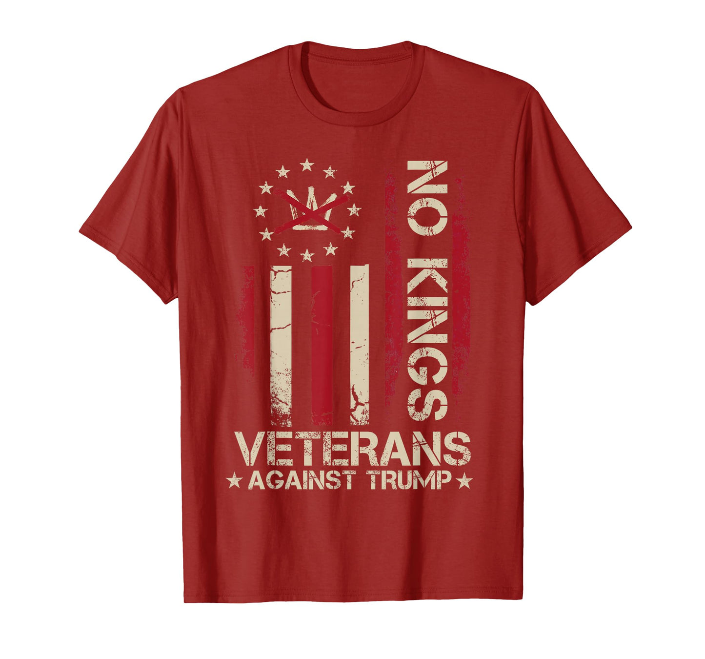 Military Veterans Protest USA Flag No Kings America Protest T-Shirt