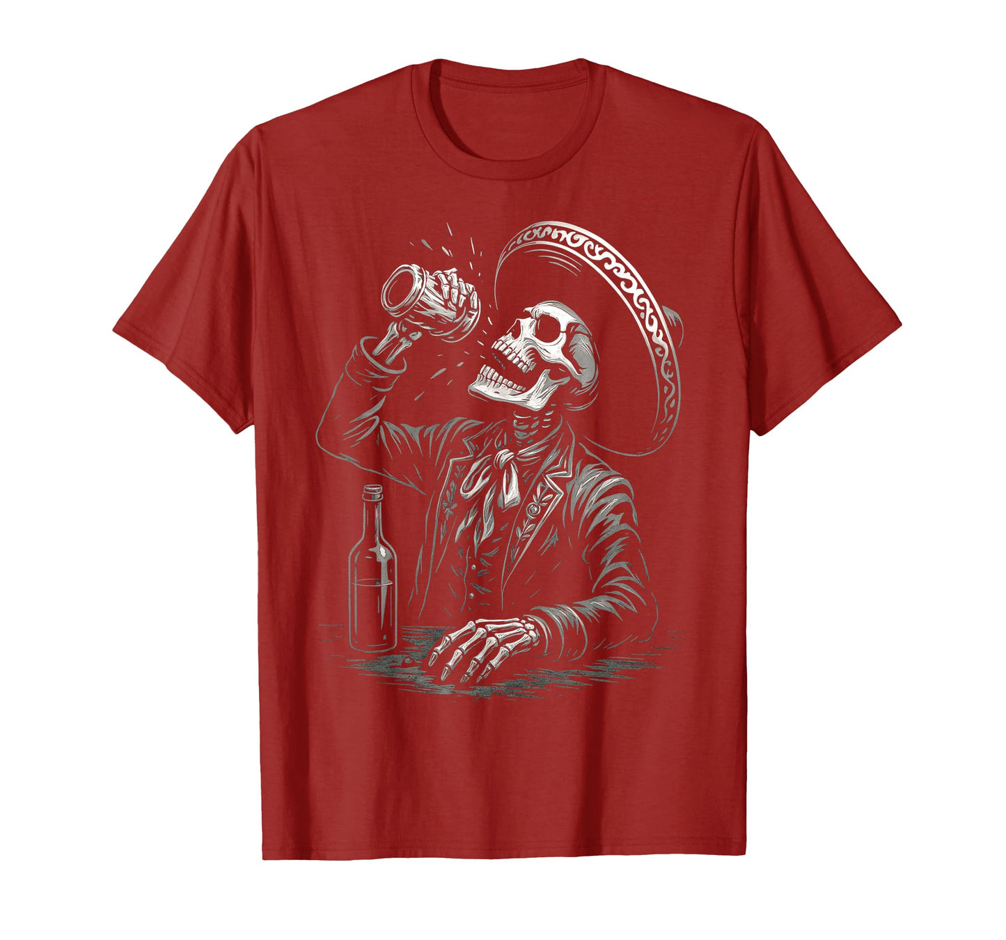 Dia De Los Muertos Vintage Skeleton Tequila Day of Dead Men T-Shirt