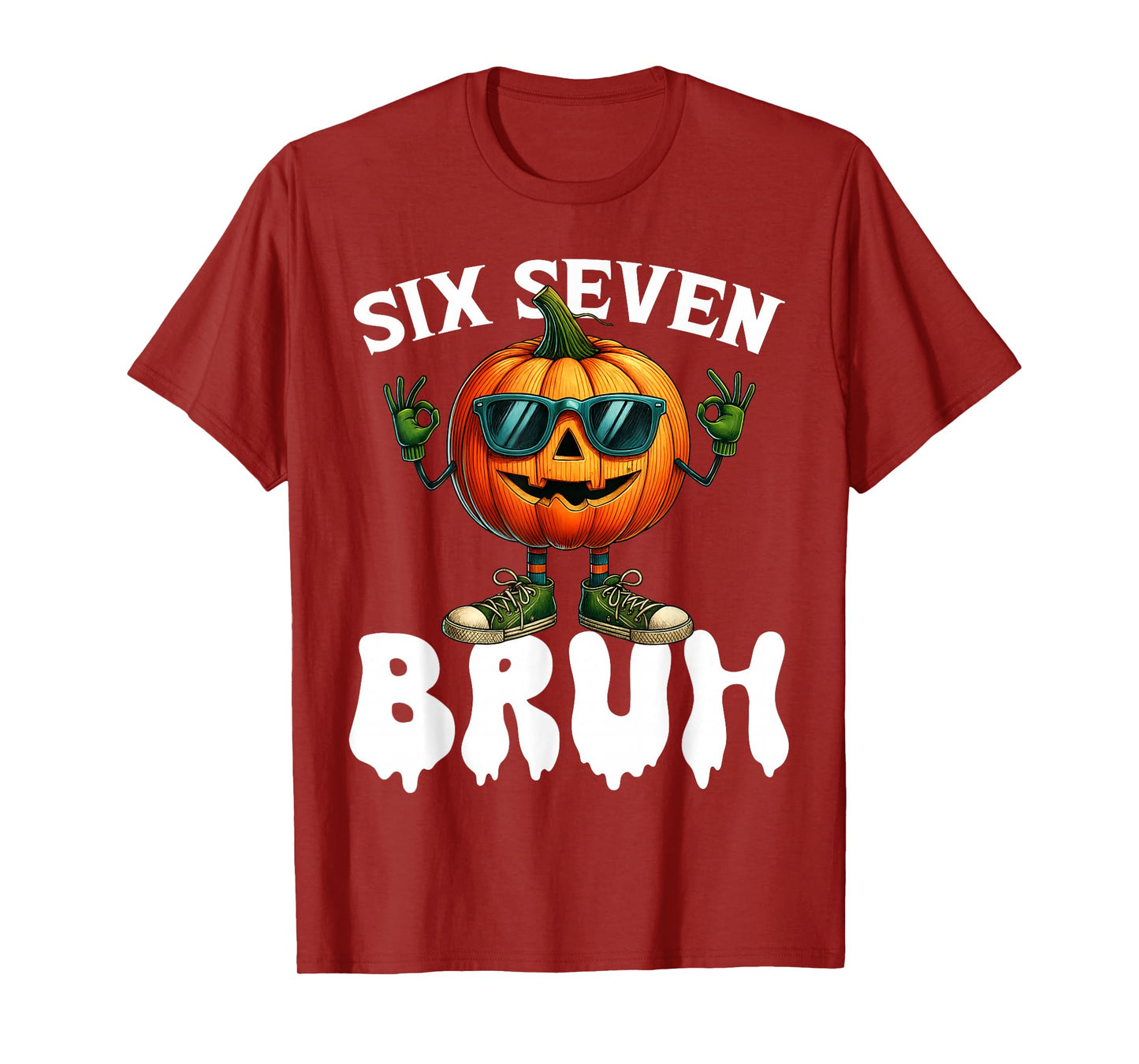 Six Seven Meme 6 7 Funny Bruh Pumpkin Halloween Costume T-Shirt