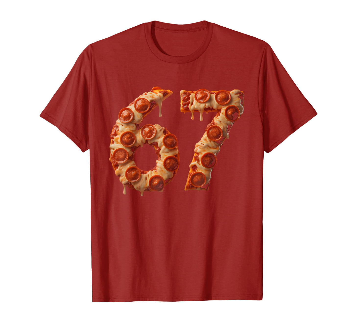 67 Six Seven Pizza Brainrot Viral Meme Christmas Funny T-Shirt