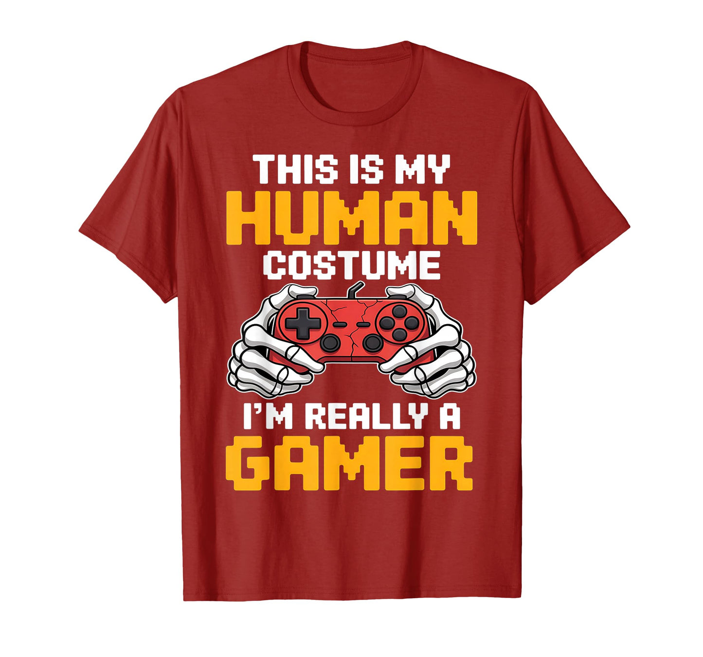 Halloween Gamer Video Games Human Costume Boys Teens T-Shirt