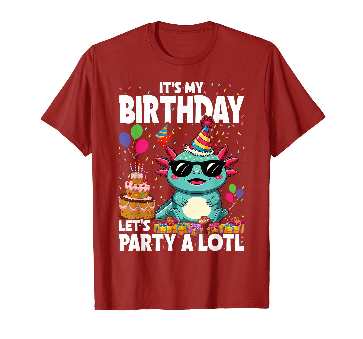 Boy Axolotl Birthday Party Outfit Cute Birthday T-Shirt