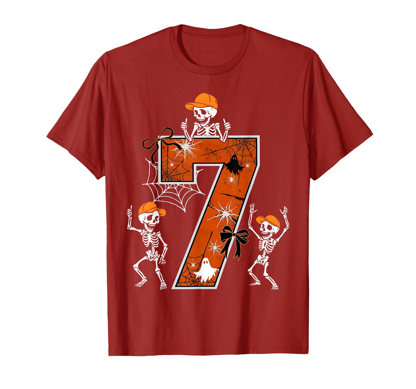 HUGvyn Six Seven Meme 6 7 Halloween Costume Dancing Skeleton T-Shirt