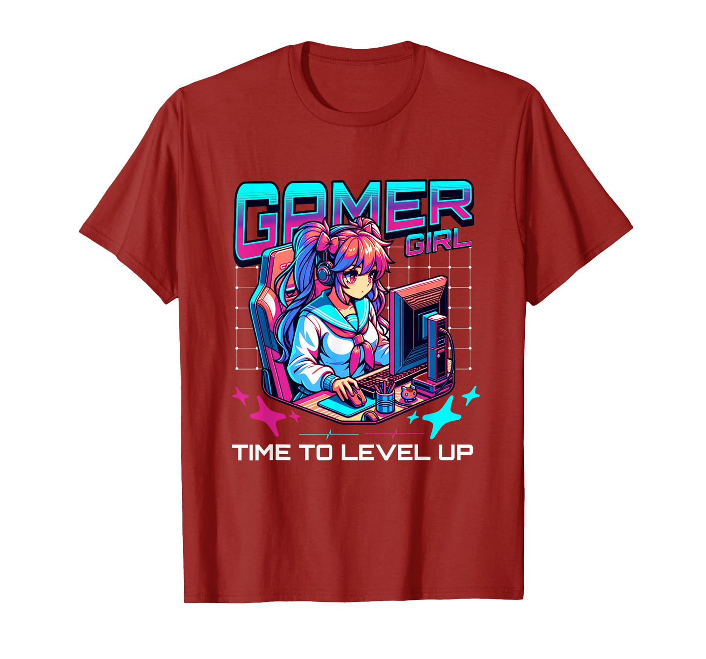 Gamer Girl Time To Level Up Video Game Girl Gaming B-day T-Shirt