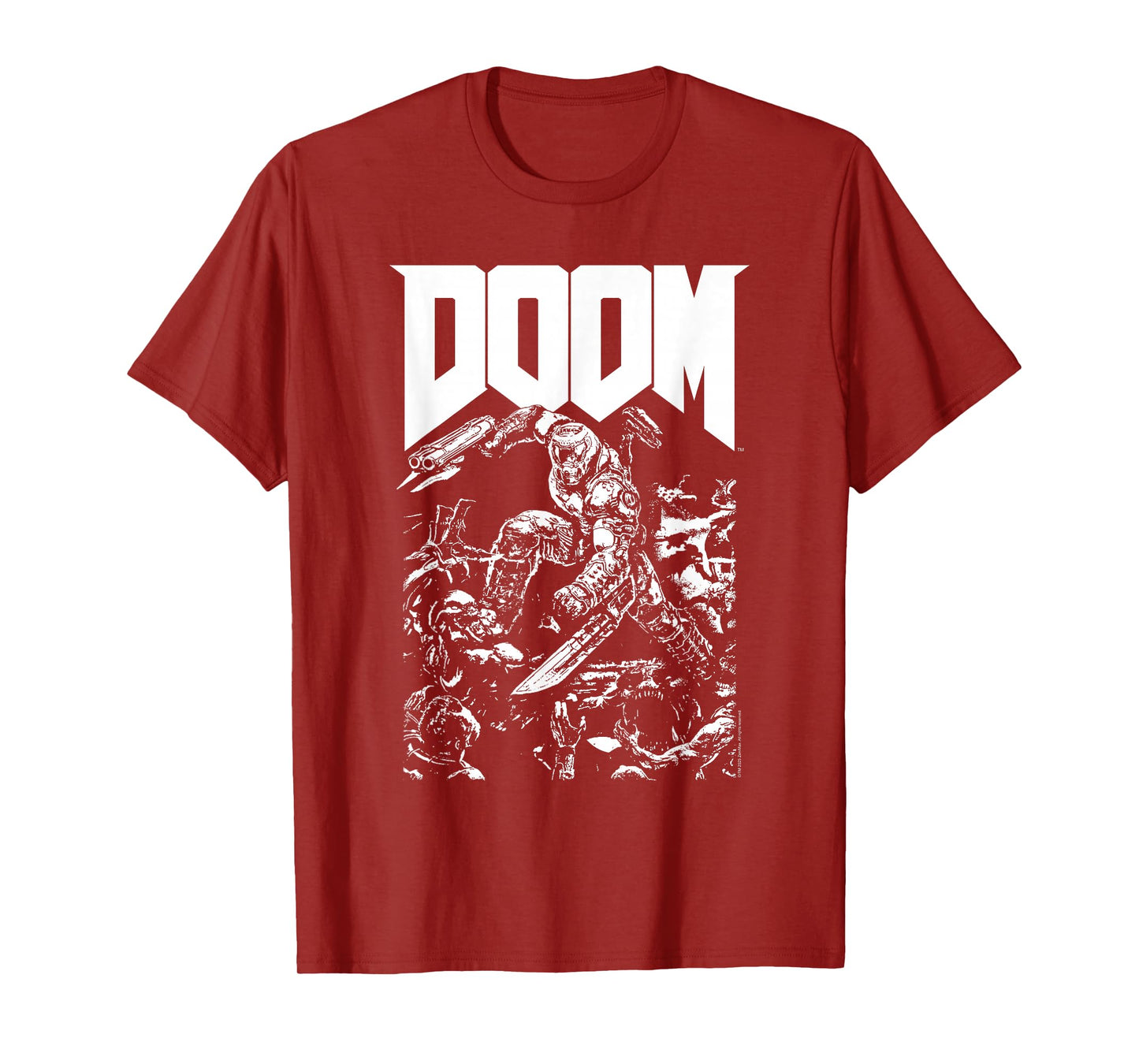 Doom Baron Pixelated Character with Logo Video Game T-Shirt