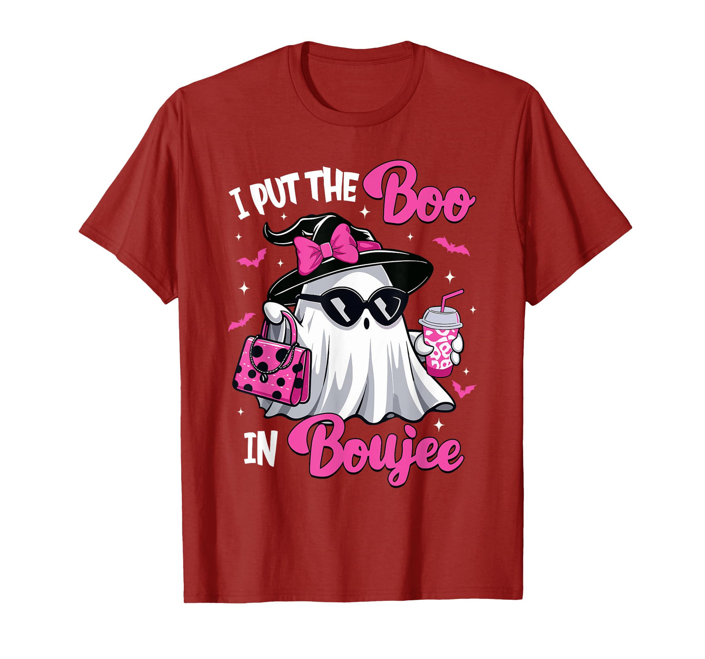 Boujee Boo Jee Spooky Ghost Pink Halloween Pumpkin Costumes T-Shirt